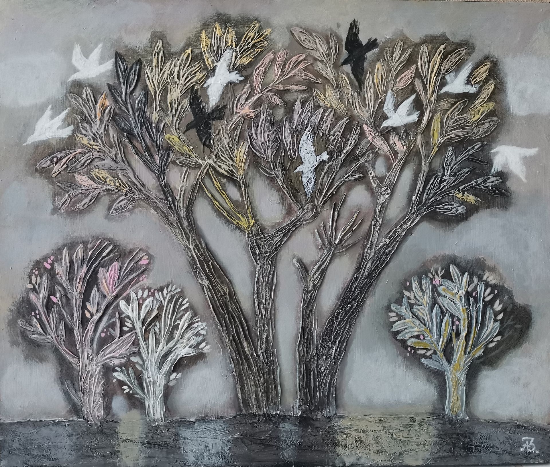 Зарина Абисалова (Картина, живопись - 
                  60 x 50 см) Когда яблони расцветут