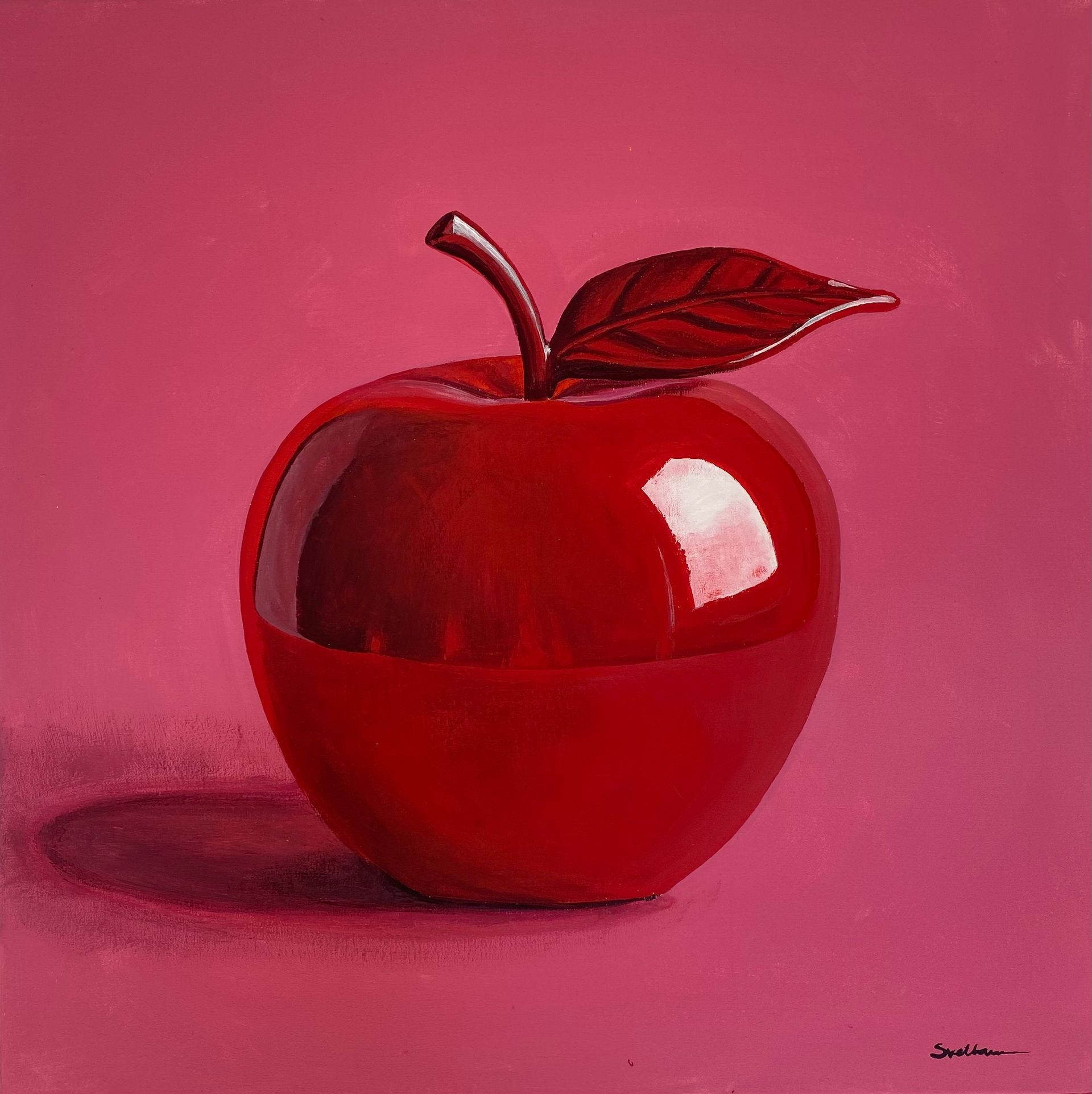 Светлана Евсеева (Картина, живопись - 
                  40 x 40 см) Красное яблоко
