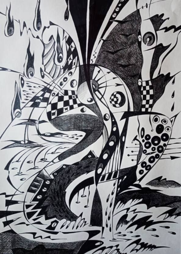 Ирина Шумская (Авторская графика - 
                  50 x 70 см) По мотивам Дали