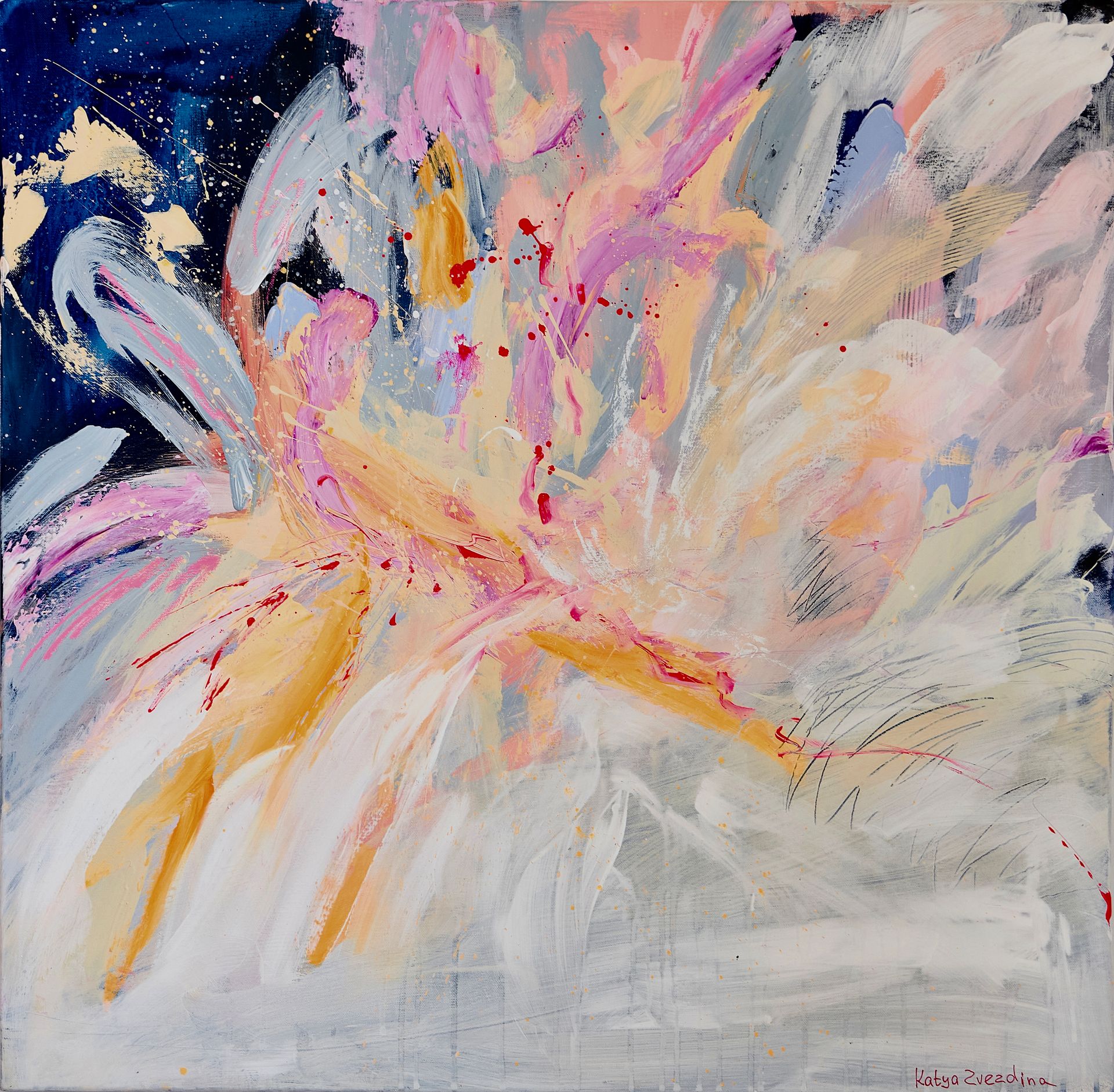 Екатерина Звездина (Картина, живопись - 
                  80 x 80 см) Стрекоза любви