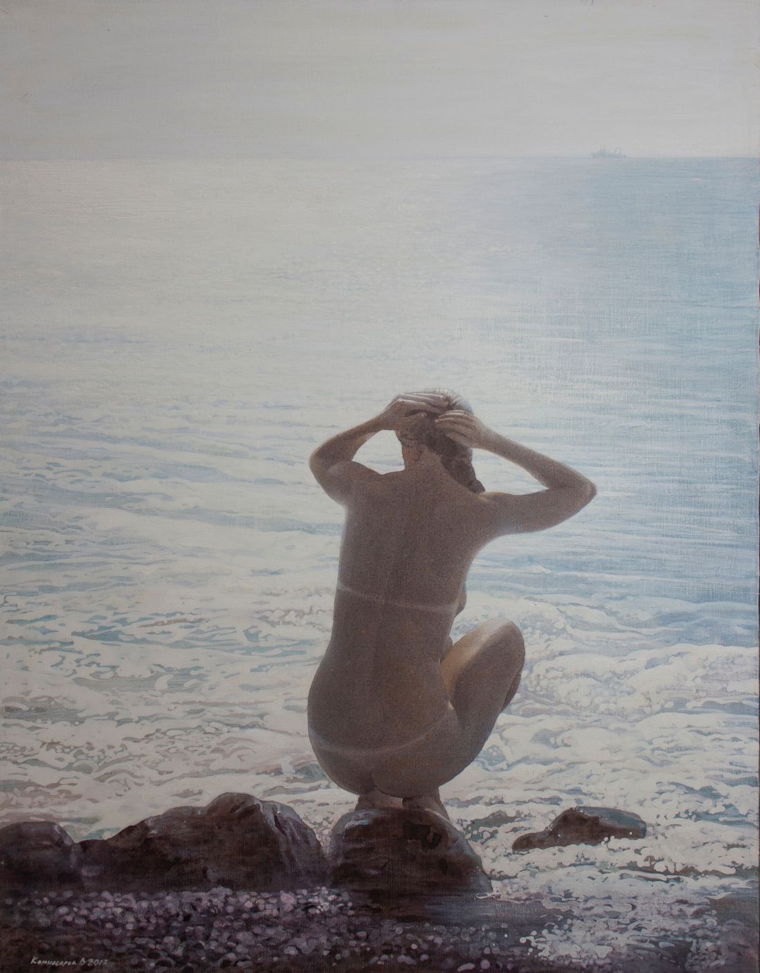 Вадим Комиссаров (Картина, живопись - 
                  85.5 x 110.5 см) Девушка и солнце