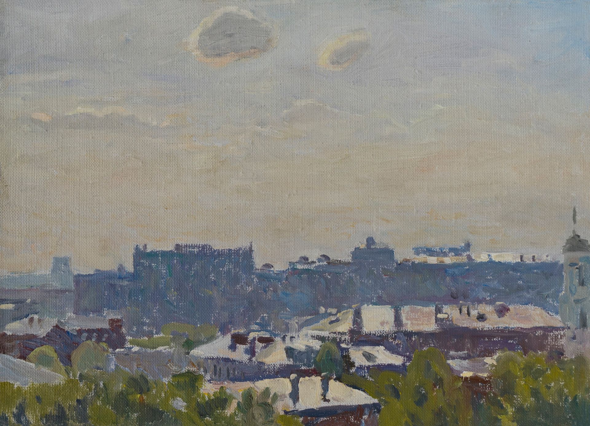 Николай Водолазский (Картина, живопись - 
                  35 x 25 см) Весеннее небо Москвы