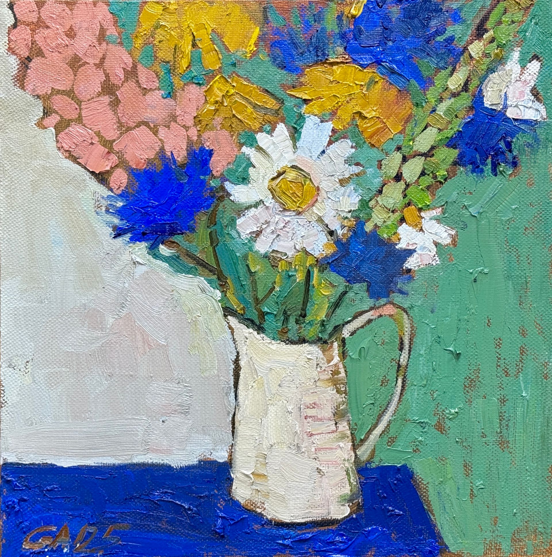 Анна Голубь (Картина, живопись - 
                  40 x 40 см) Васильки и ромашки