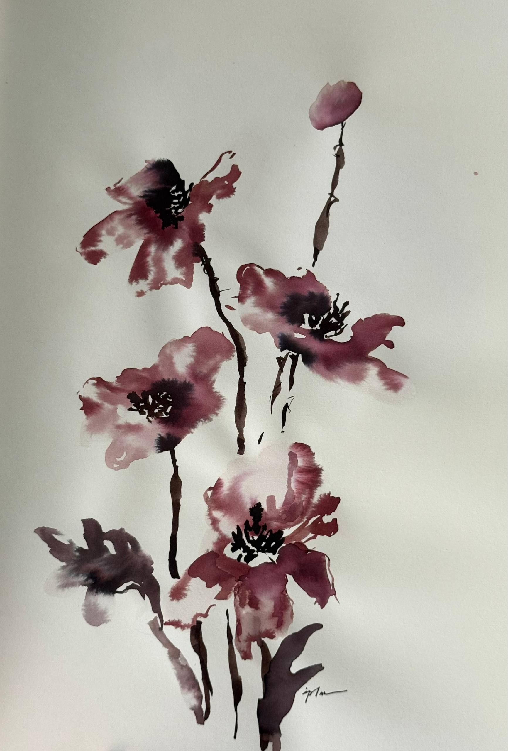 Виктория Зарецкая (embrassé par la muse) (Авторская графика - 
                  21 x 29.7 см) Маки