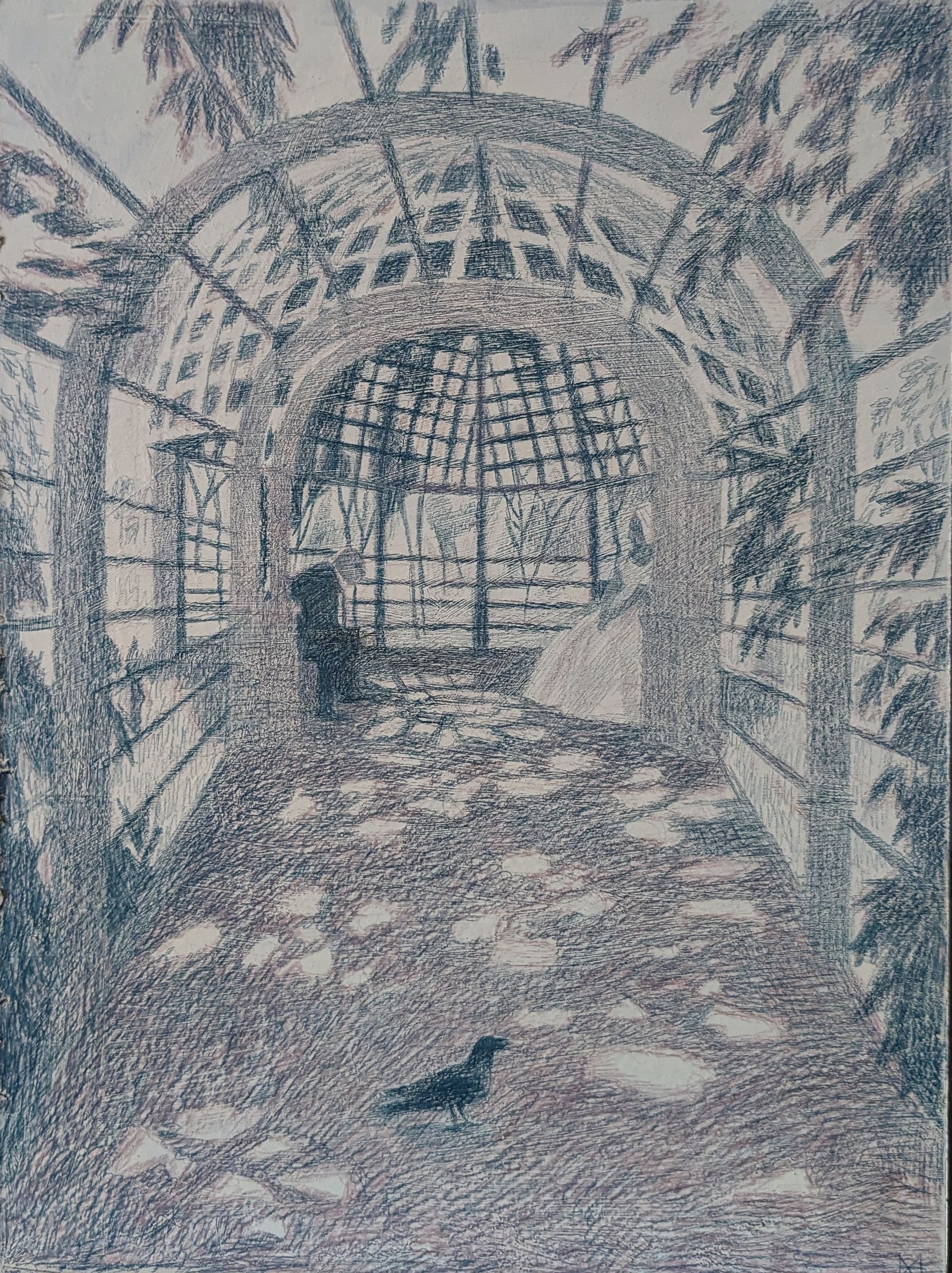 Анастасия Мотина (Картина, живопись - 
                  30 x 40 см) В клетке
