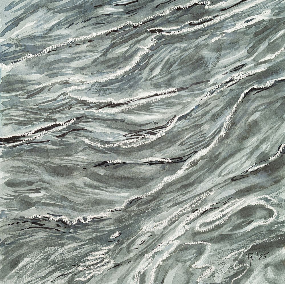 Юлия Третьякова (Авторская графика - 
                  25 x 25 см) Размышление на тему воды