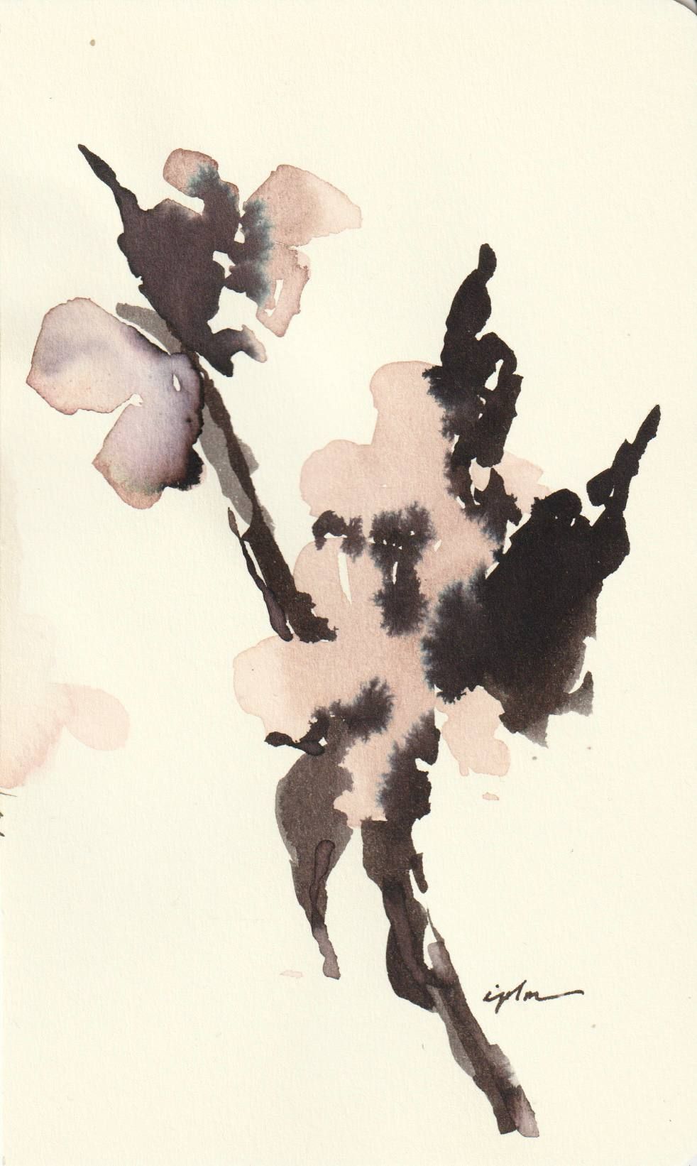 Виктория Зарецкая (embrassé par la muse) (Авторская графика - 
                  8.5 x 13.9 см) Fleurs