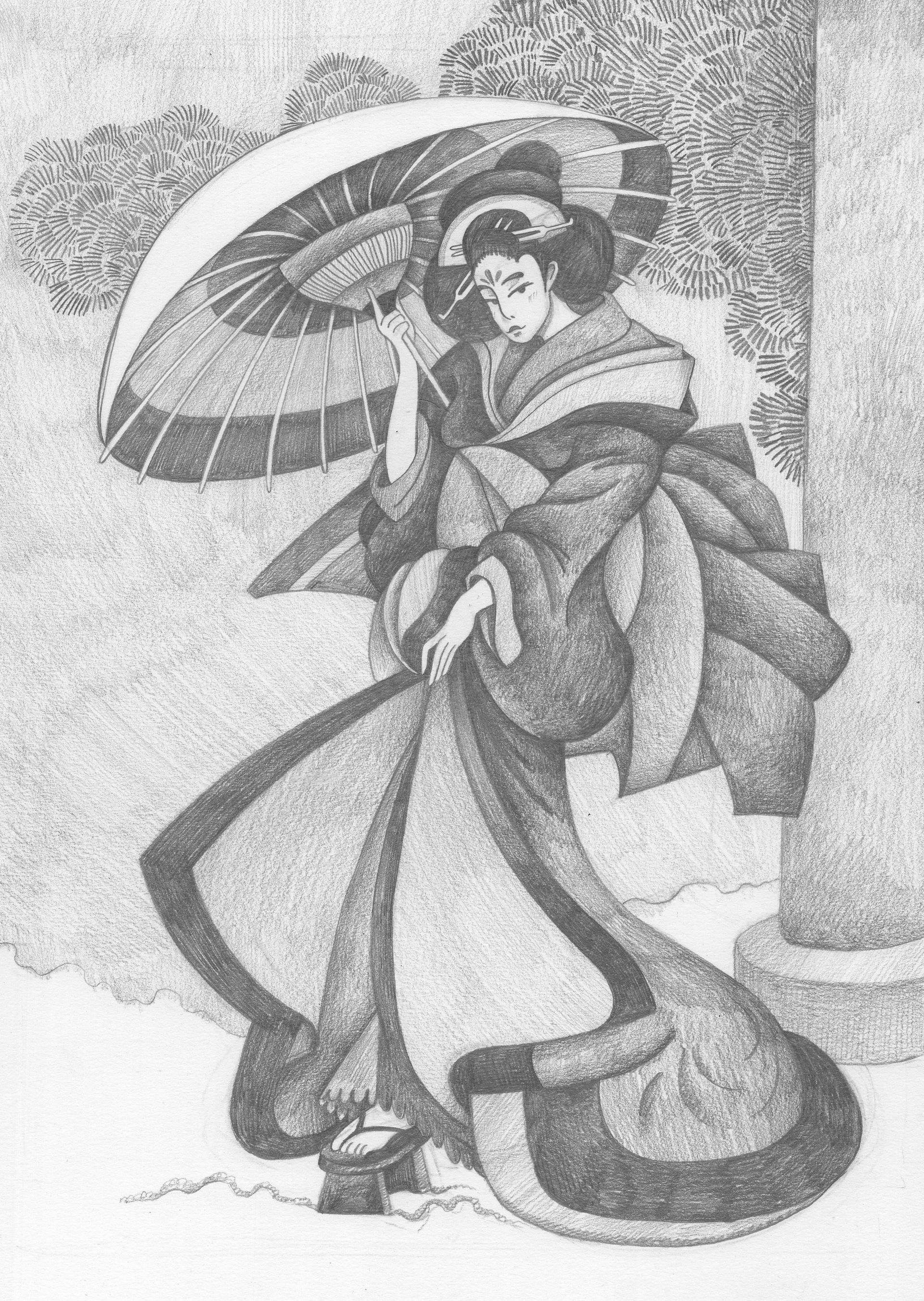 Витана Маковская (Авторская графика - 
                  21 x 29.7 см) Гейша