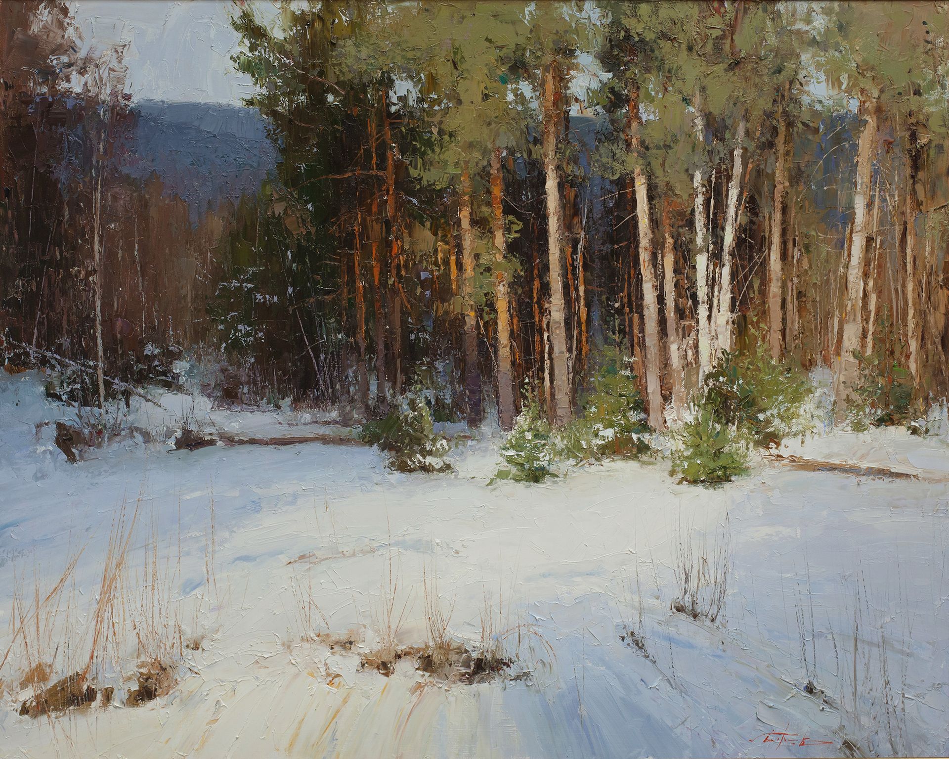 Евгений Бурцев (Картина, живопись - 
                  100 x 80 см) Проблески тепла