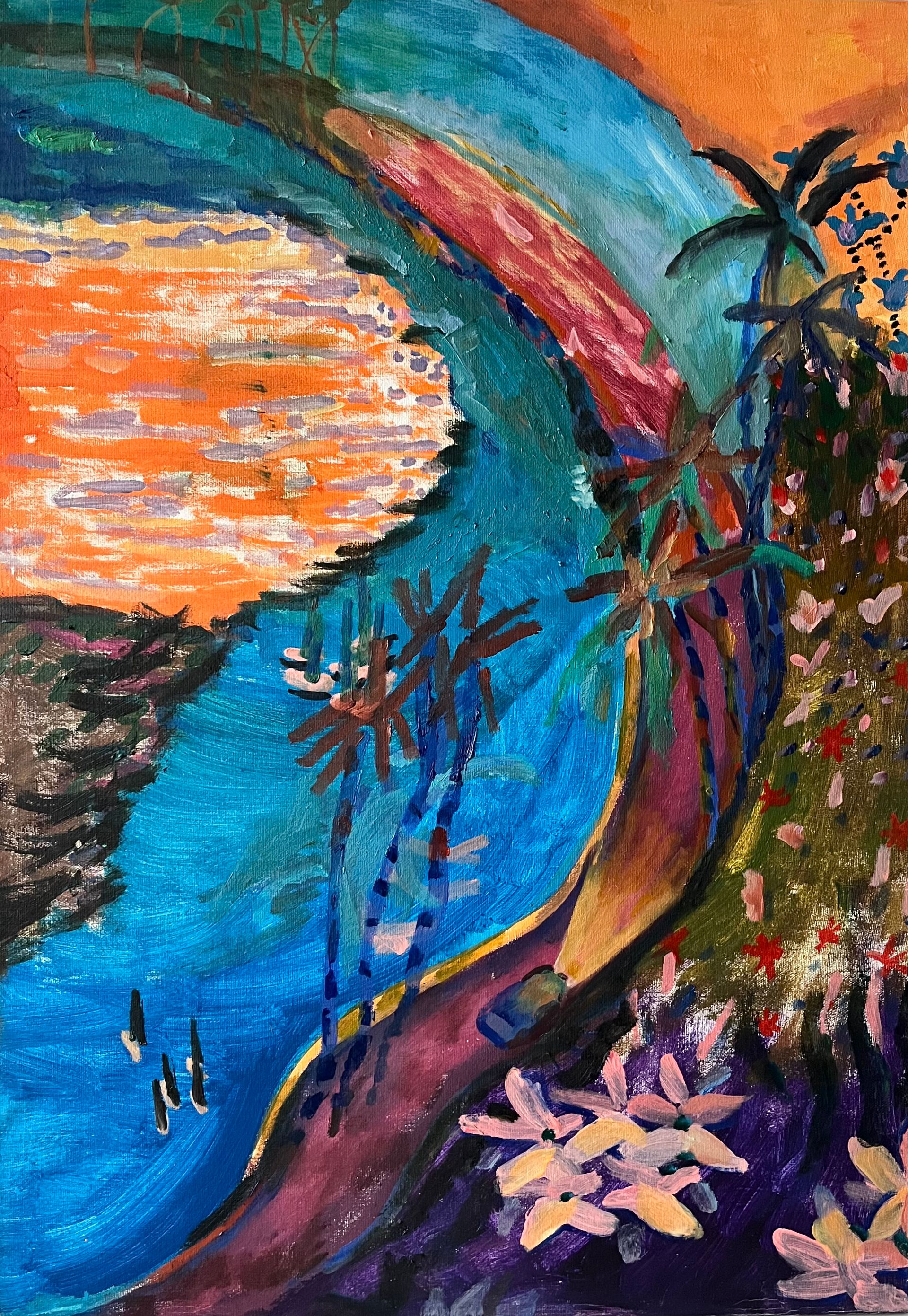 Нисо Атаханова (Картина, живопись - 
                  56.5 x 80 см) Пролив