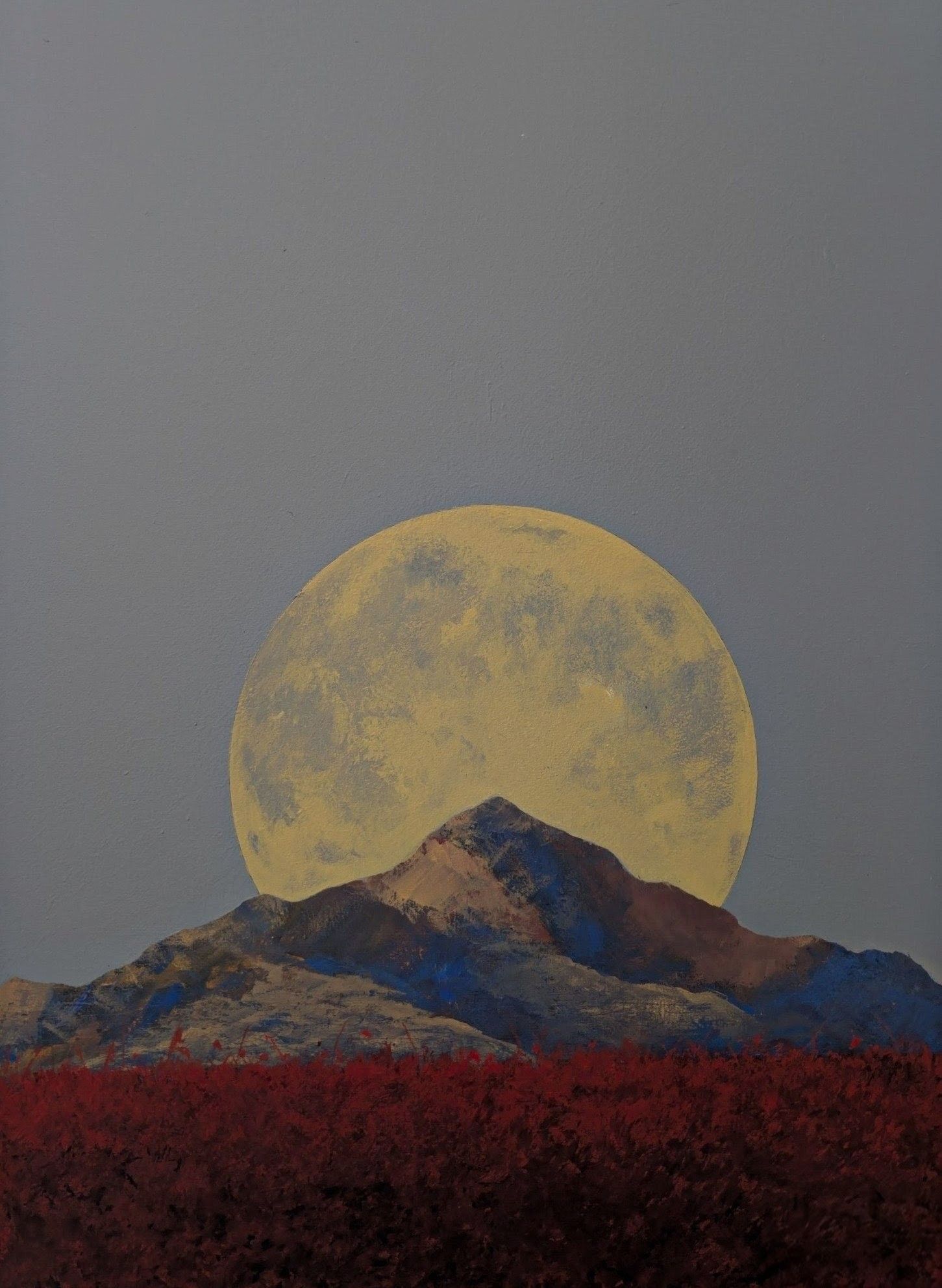 Никита Лобачёв (Картина, живопись - 
                  50 x 70 см) Луна над красным полем