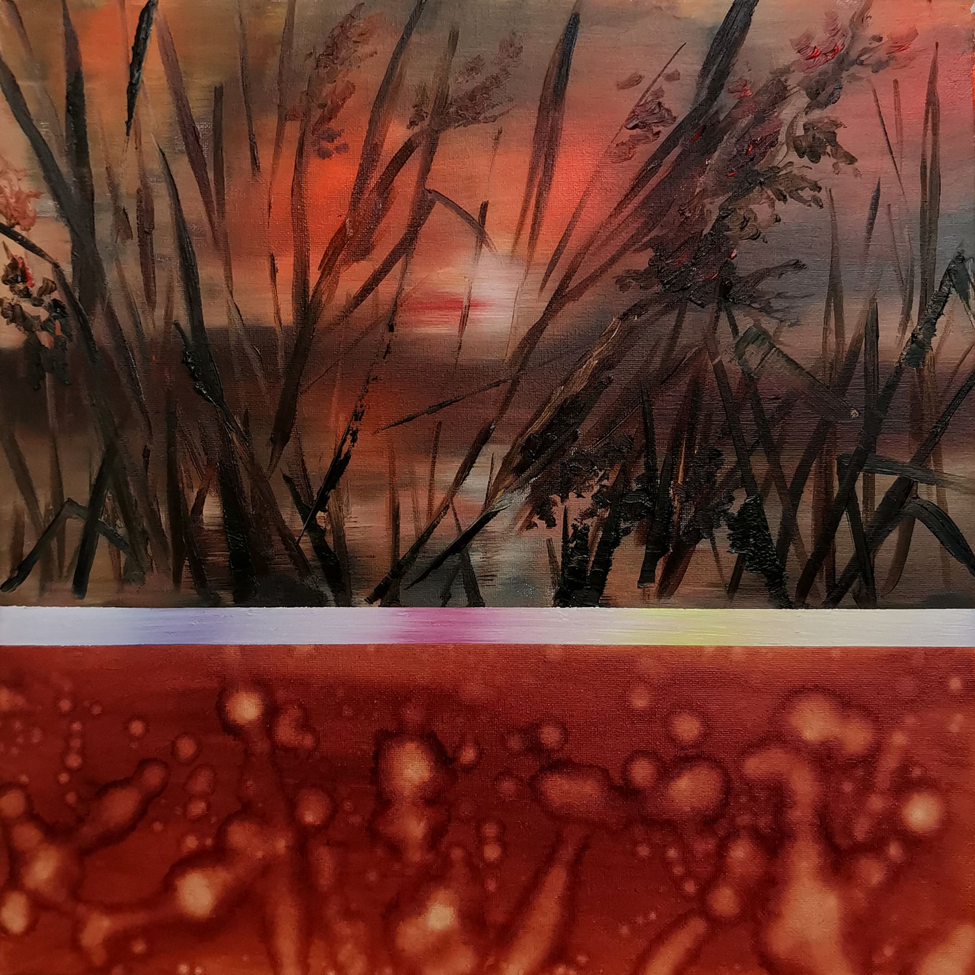 Денис Шевчук (Картина, живопись - 
                  40 x 40 см) Оранжевый закат 2