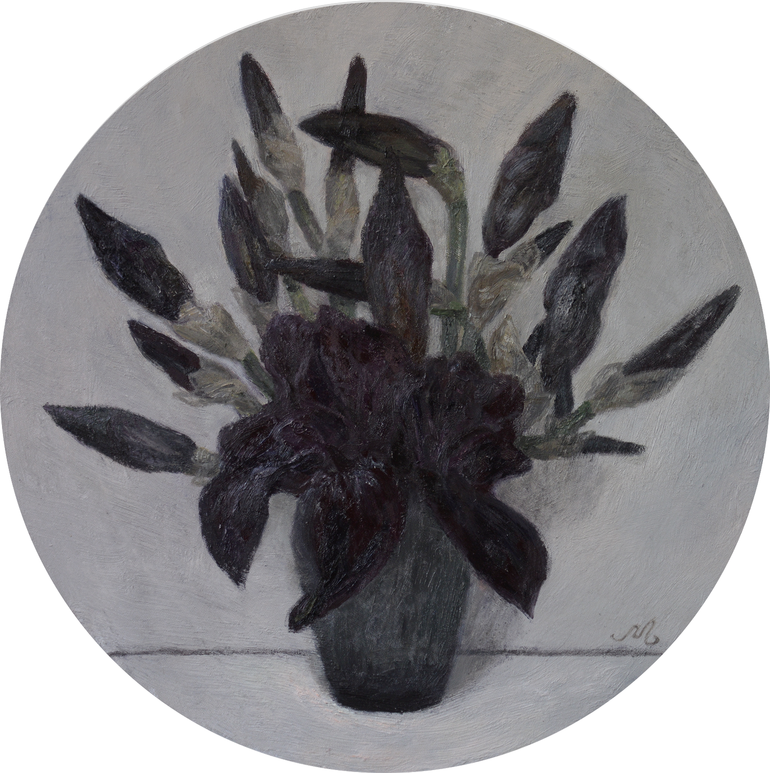 Ольга Менжилий (Картина, живопись - 
                  40 x 40 см) Черные ирисы