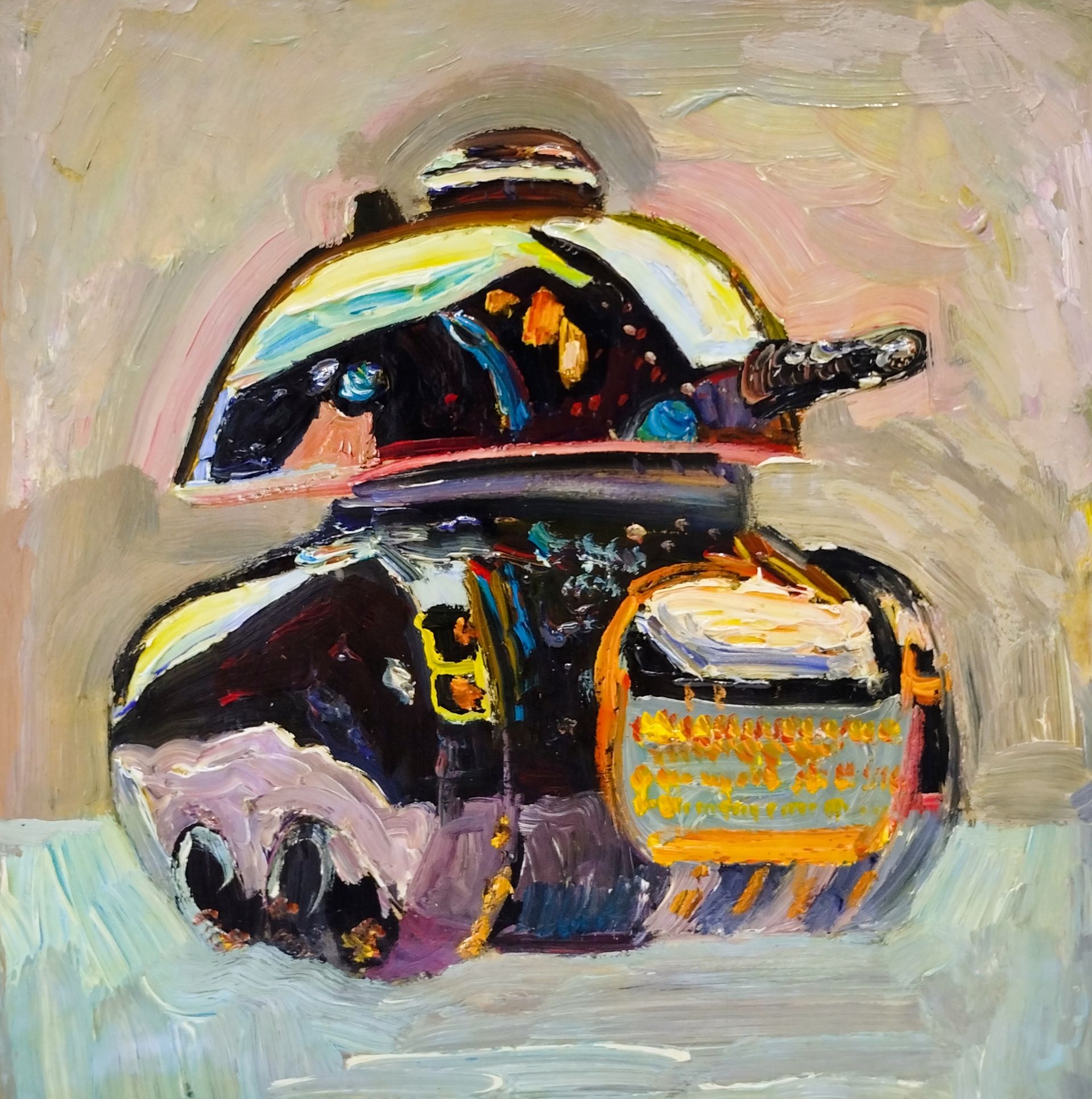 Денис Козловский (Картина, живопись - 
                  21 x 21 см) Чебуртанк. Эскиз