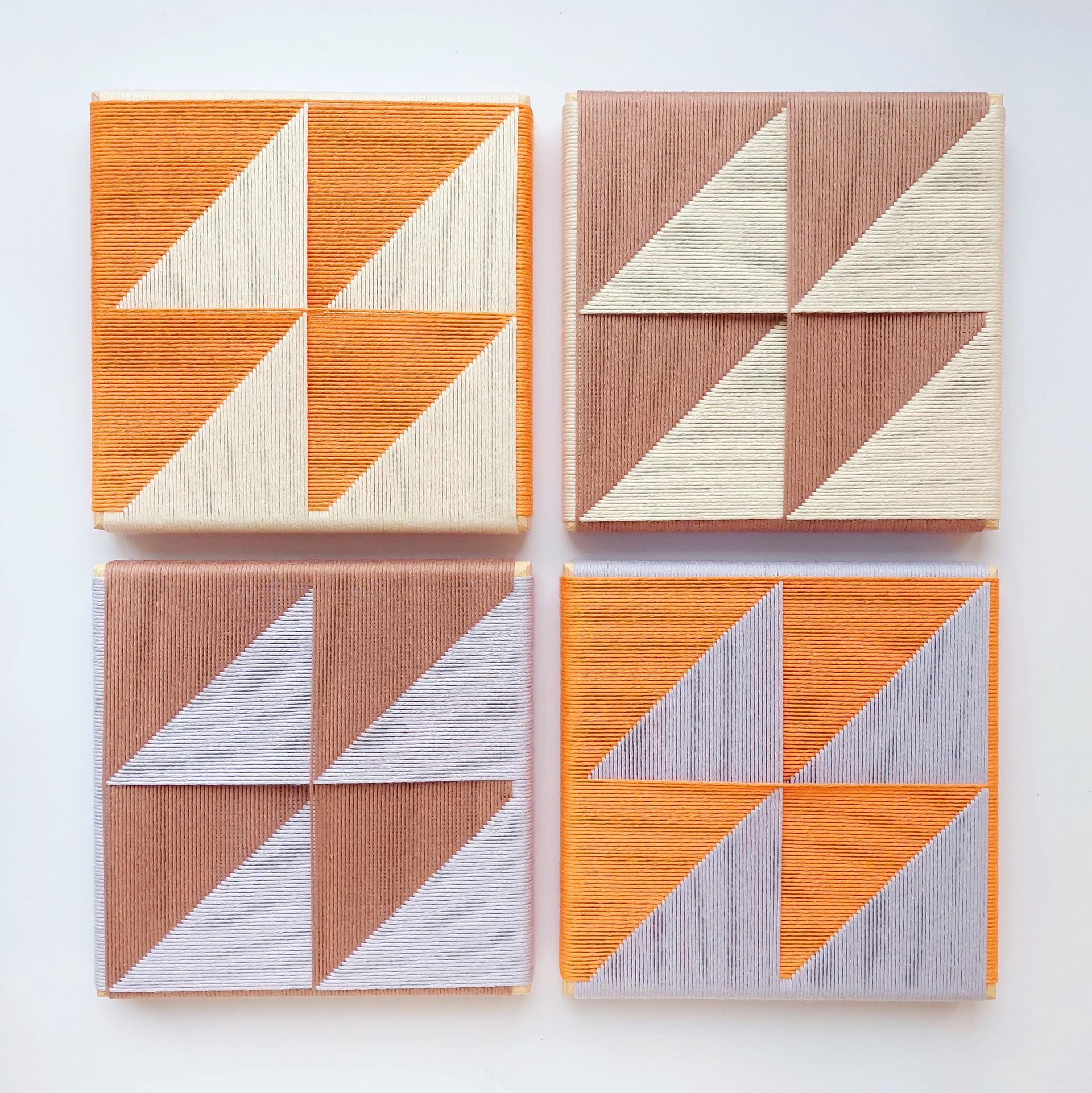 Надежда Денисова (Объект - 
                  30 x 30 см) Сет из четырех декоративных текстильных панно