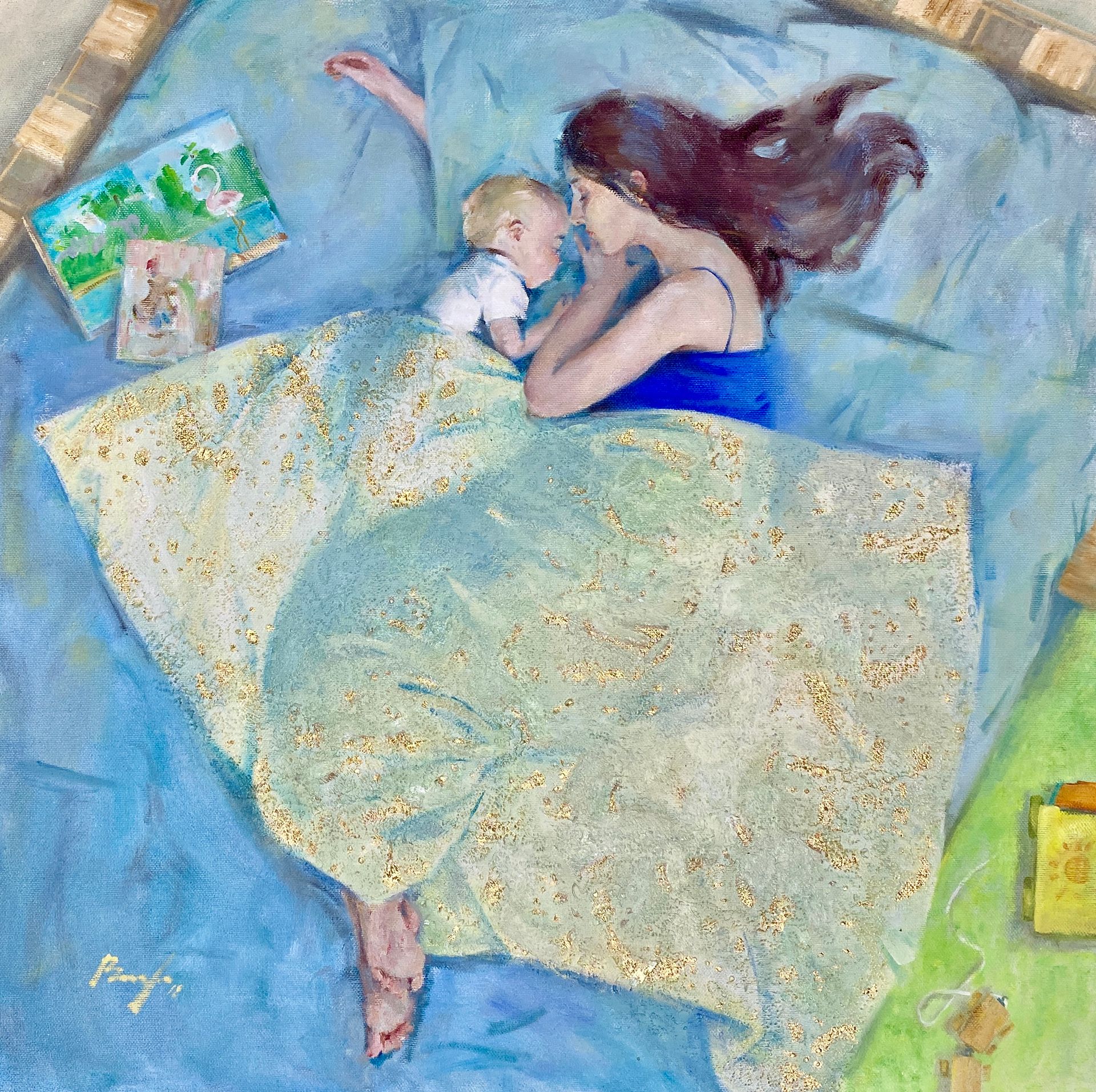 Надежда Воронцова (Картина, живопись - 
                  70 x 70 см) Мать и дитя
