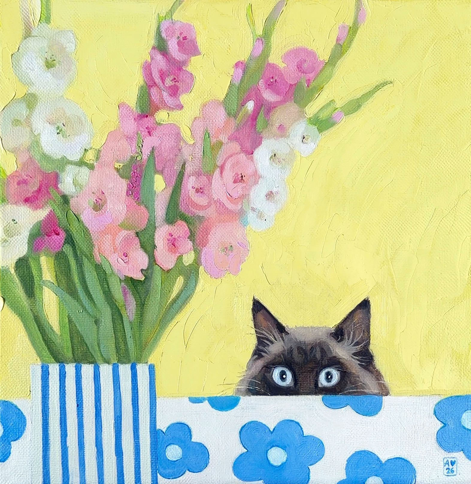 Александра Сергеева (Картина, живопись - 
                  35 x 35 см) Я только посмотреть