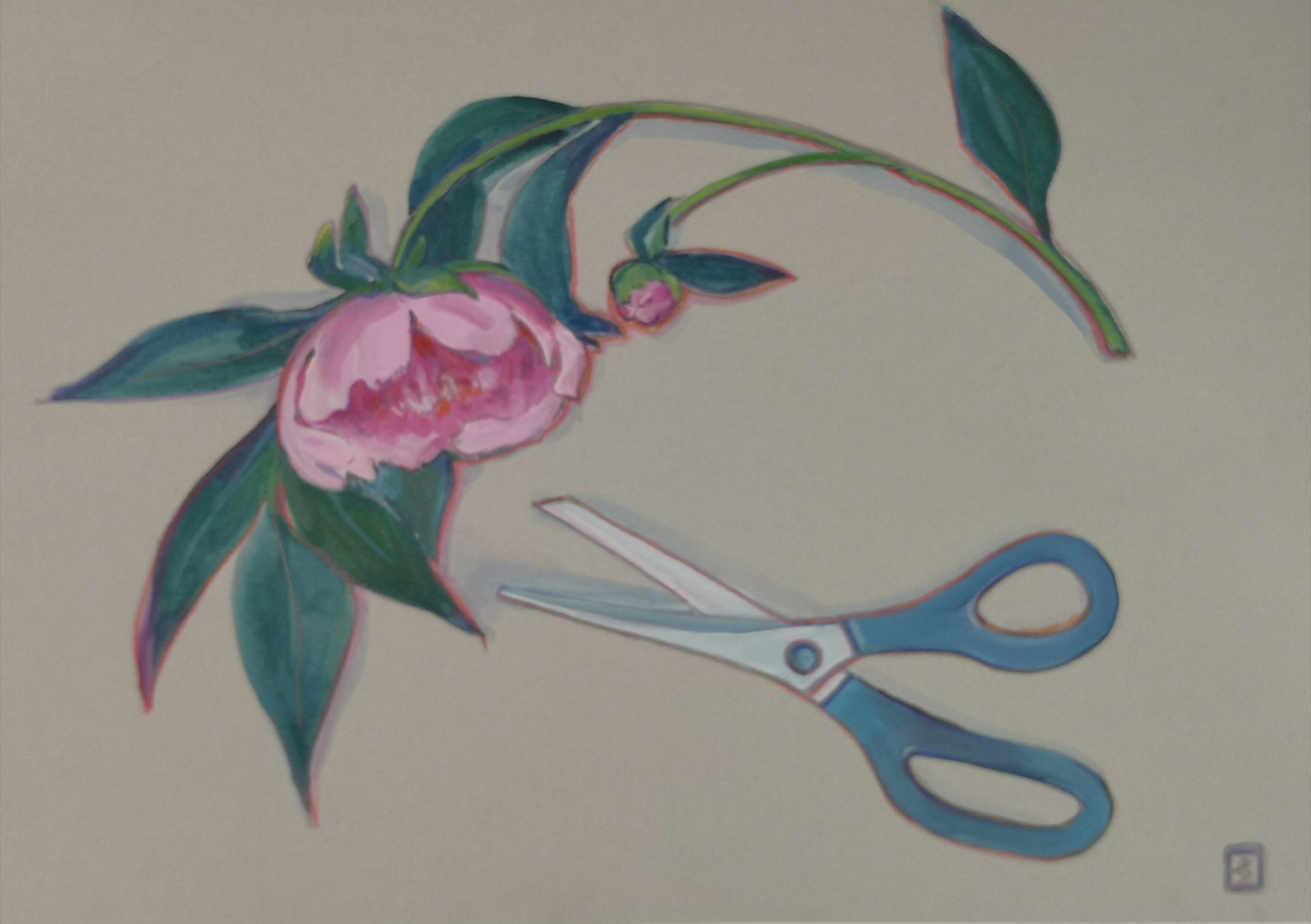 Елена Санина (Авторская графика - 
                  42 x 30 см) Конфликт