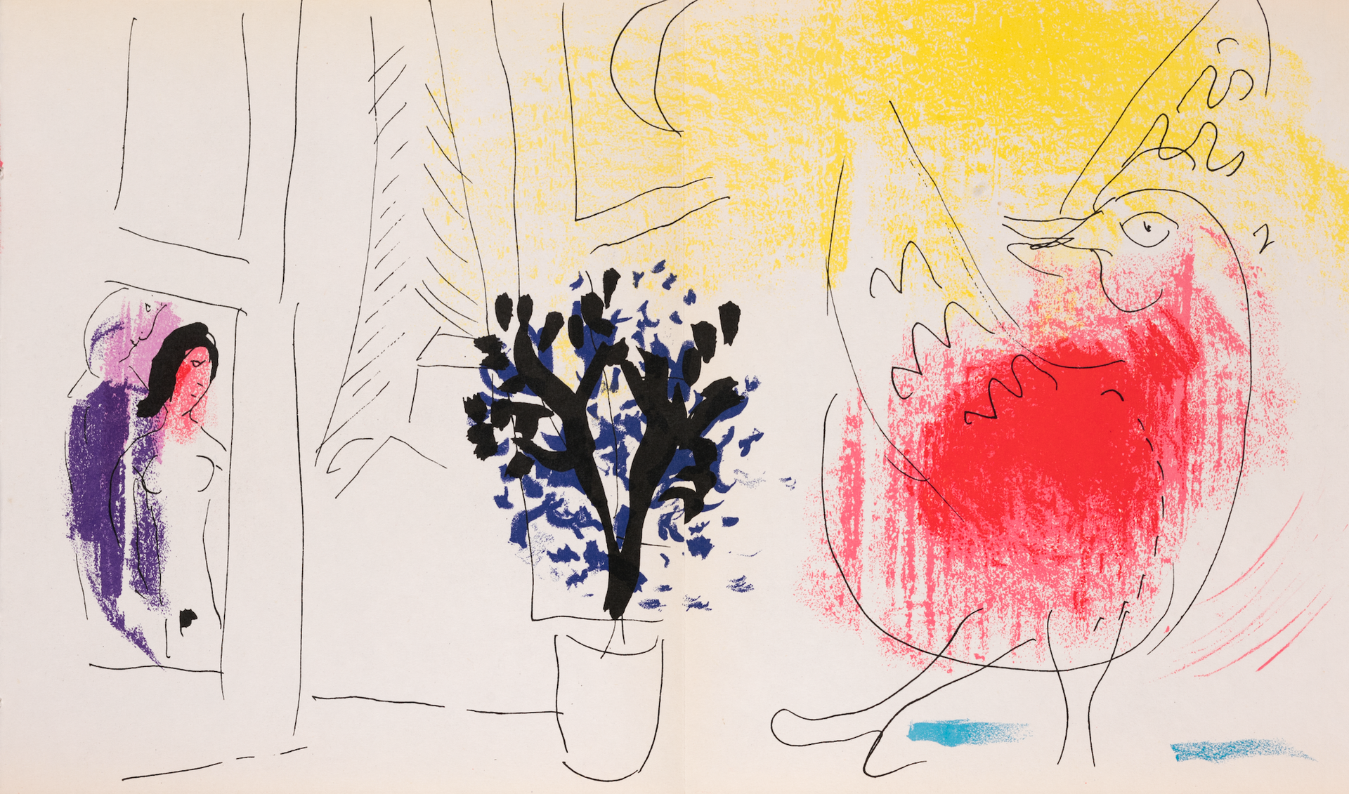 Марк Шагал (Графика печатная - 
                  37.4 x 22.9 см) Красный петух