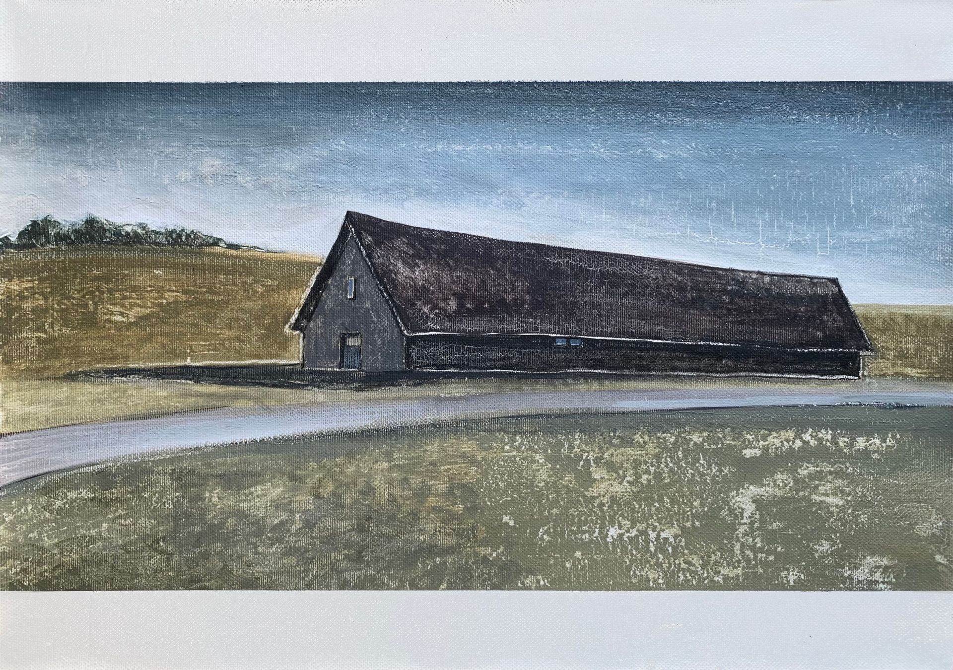 Мария Стадник (Картина, живопись - 
                  42 x 29.7 см) Wooden barn