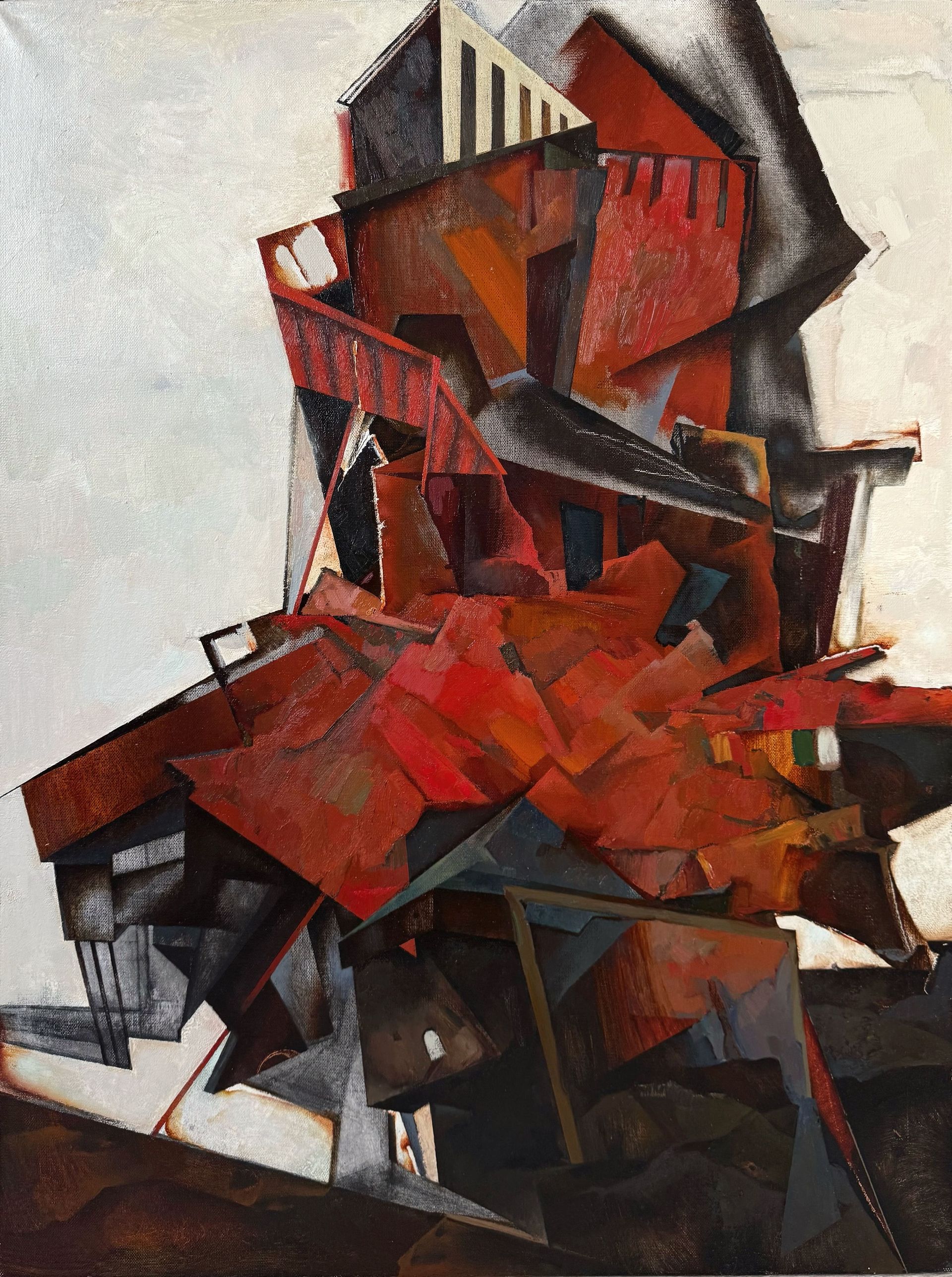 OQ6ANA (Картина, живопись - 
                  60 x 80 см) Нагрузка красного