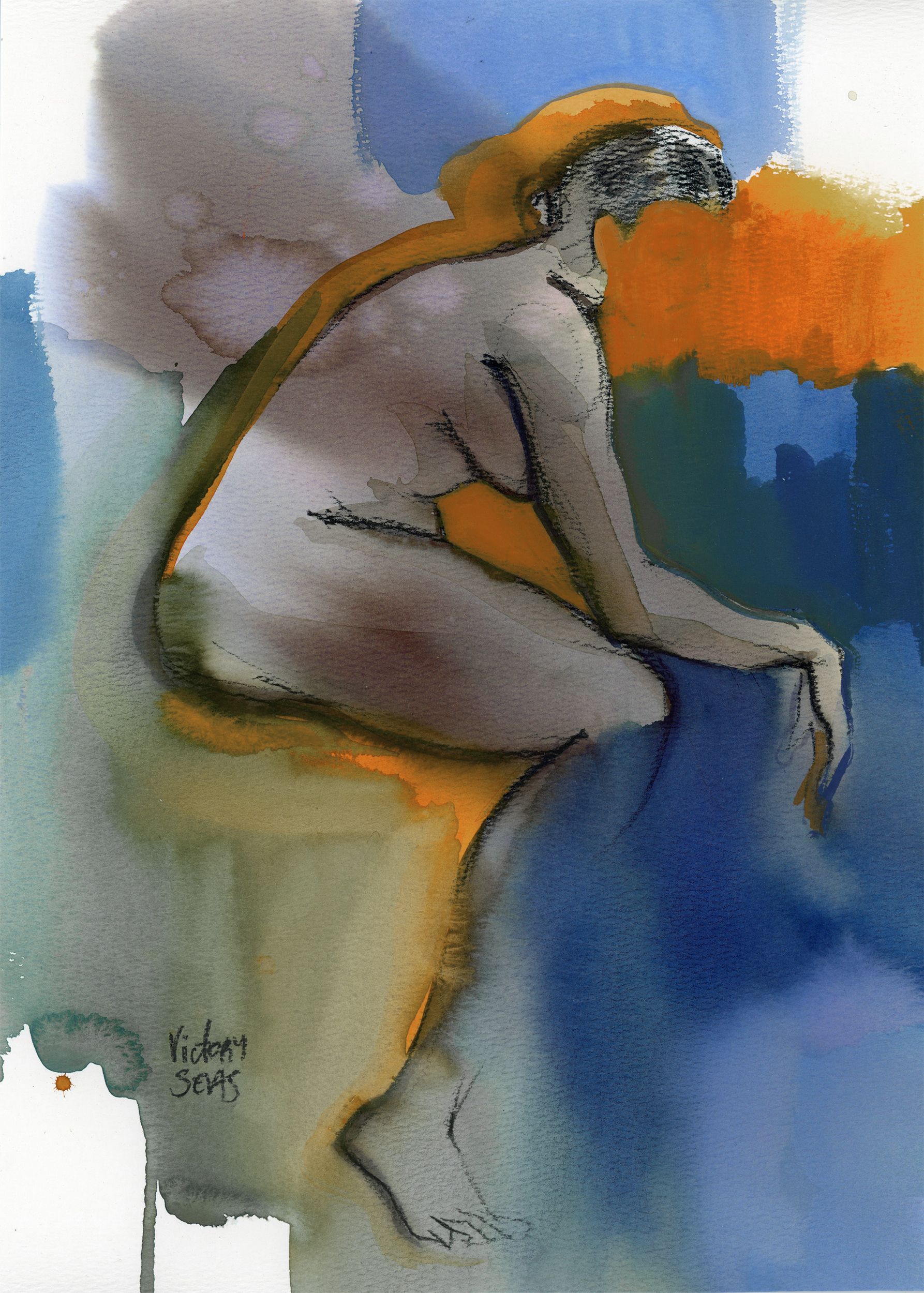 Виктория Севастьянова (Авторская графика - 
                  25 x 35 см) Nude life drawing
