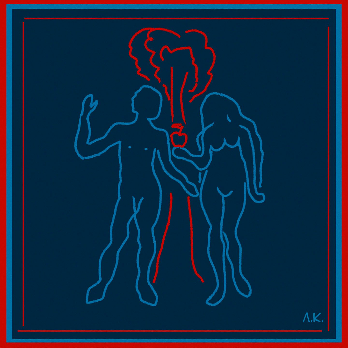 Лариса Корж (Графика цифровая (принты) - 
                  35 x 35 см) Искушение