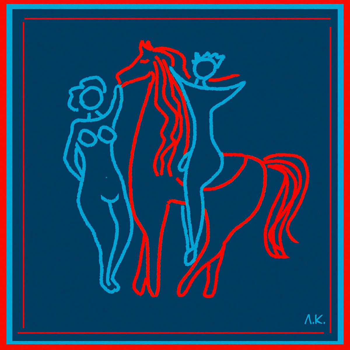 Лариса Корж (Графика цифровая (принты) - 
                  35 x 35 см) Трио