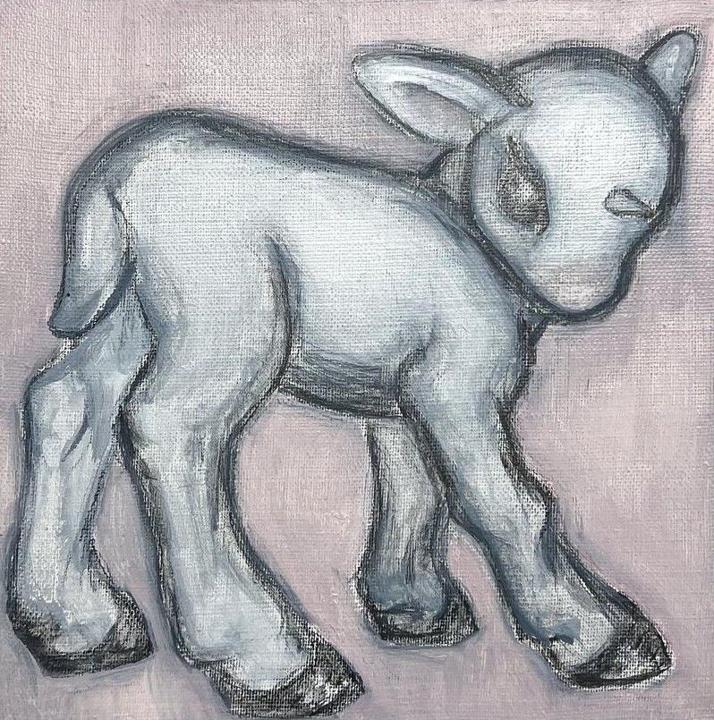 Надя фон Штерн (Картина, живопись - 
                  20 x 20 см) Из серии "Ягнята" №3