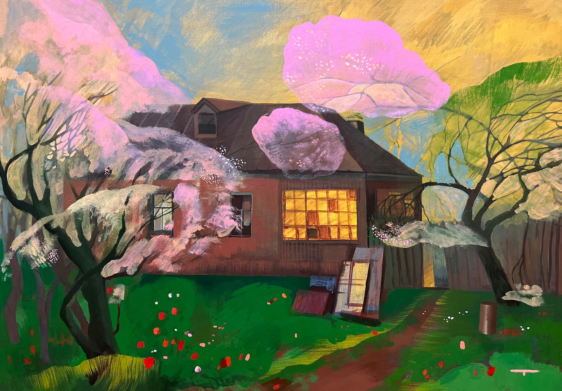 Мария Третьякова-Мураткина (Картина, живопись - 
                  70 x 50 см) Внутрь сада