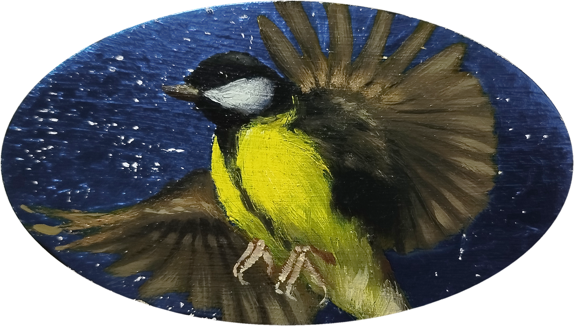 Катерина Бородавченко (Картина, живопись - 
                  14 x 8 см) Синица