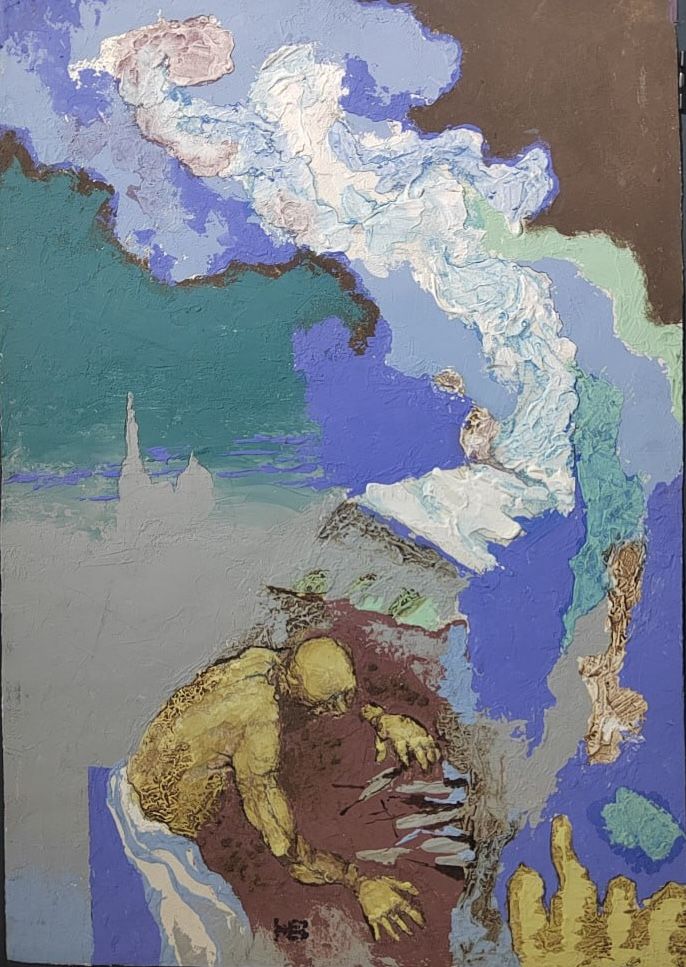 Виктор Сергеевич Комаров (Картина, живопись - 
                  42 x 60 см) Банька по-черному