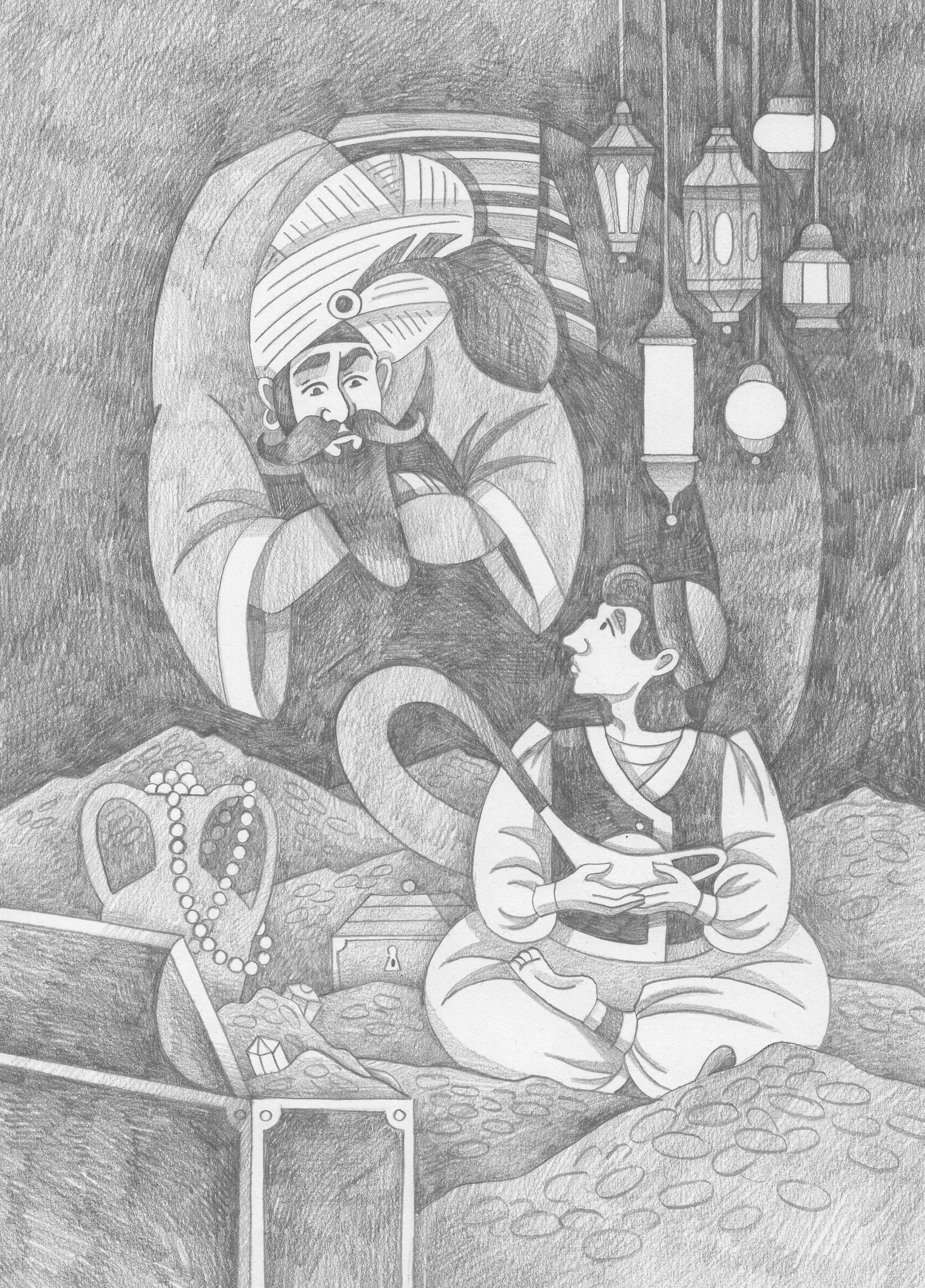 Витана Маковская (Авторская графика - 
                  21 x 29.7 см) Алладин