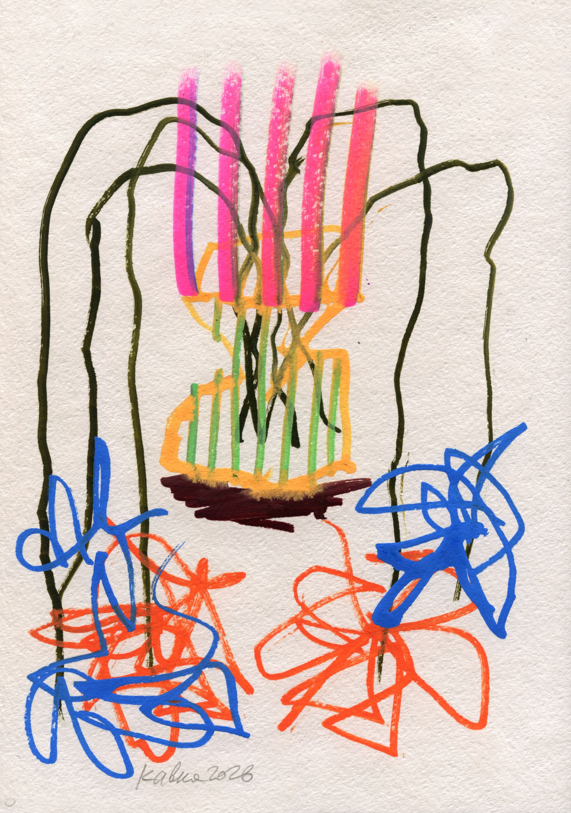 Дмитрий Кавка (Авторская графика - 
                  21 x 30 см) Цветочный натюрморт