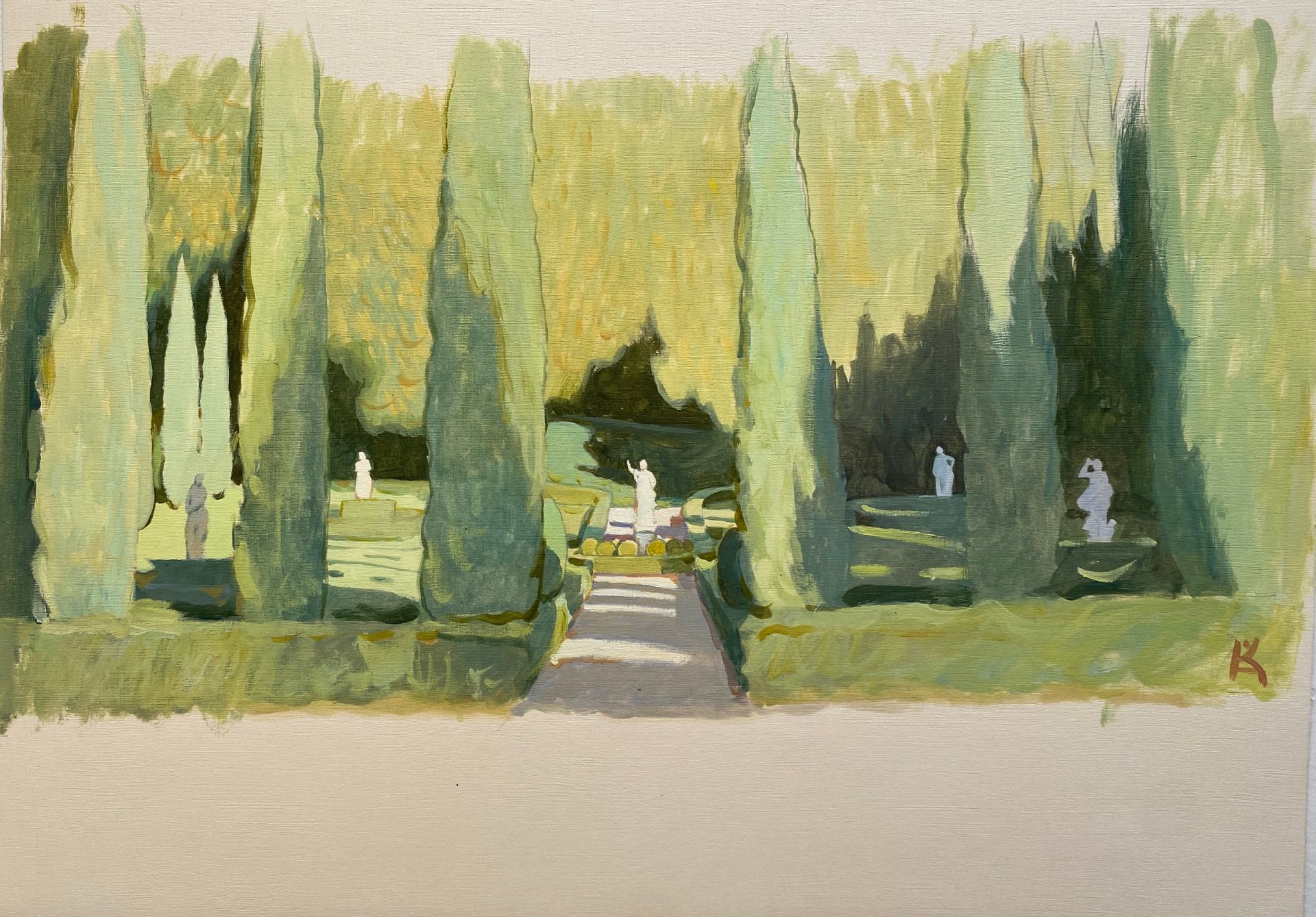 Алексей Кротов (Авторская графика - 
                  42 x 30 см) В саду Джусти