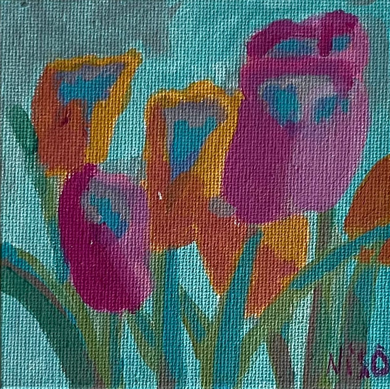 Нисо Атаханова (Авторская графика - 
                  22 x 22 см) Букет