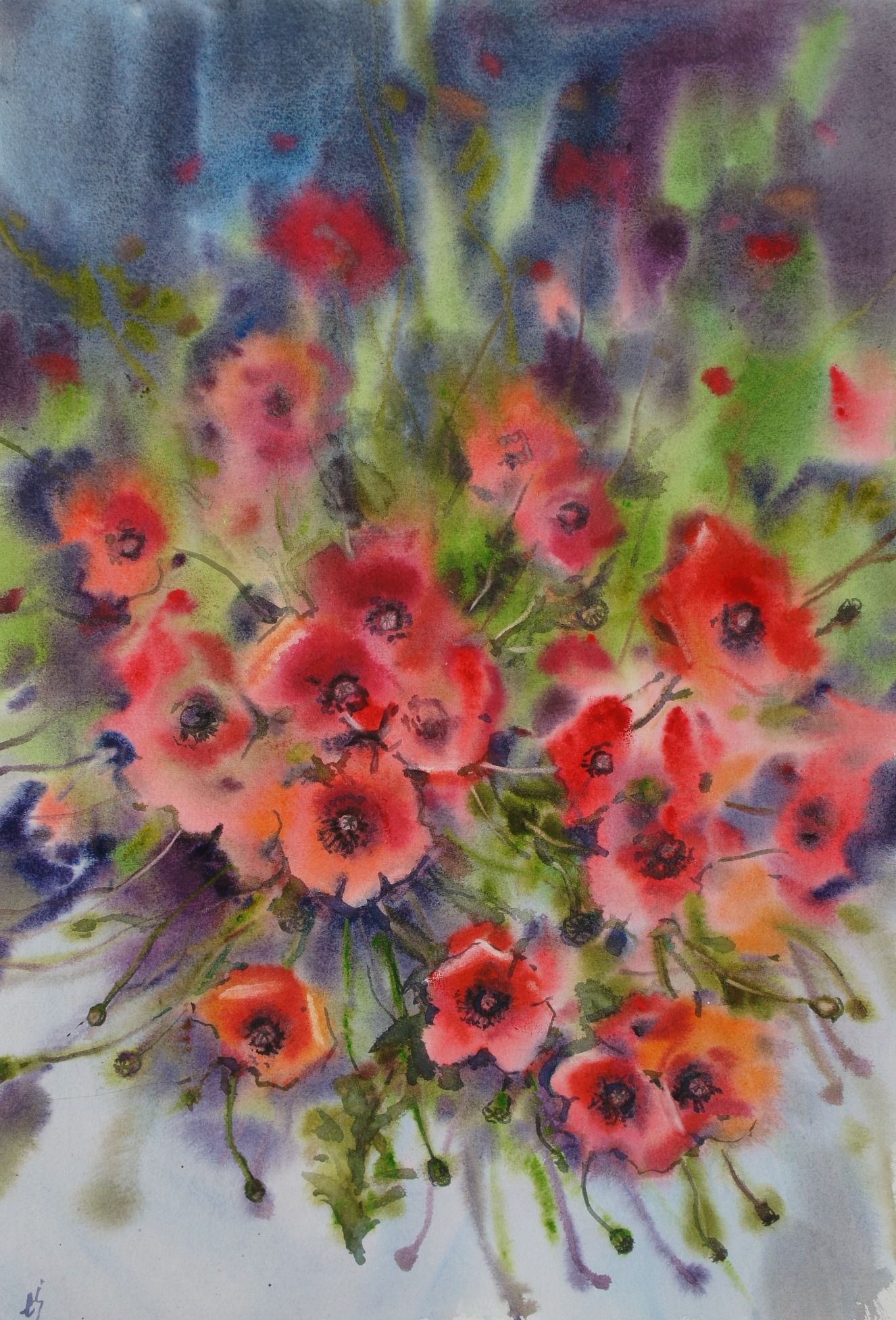 Елена Санина (Авторская графика - 
                  38 x 56 см) Яркое лето