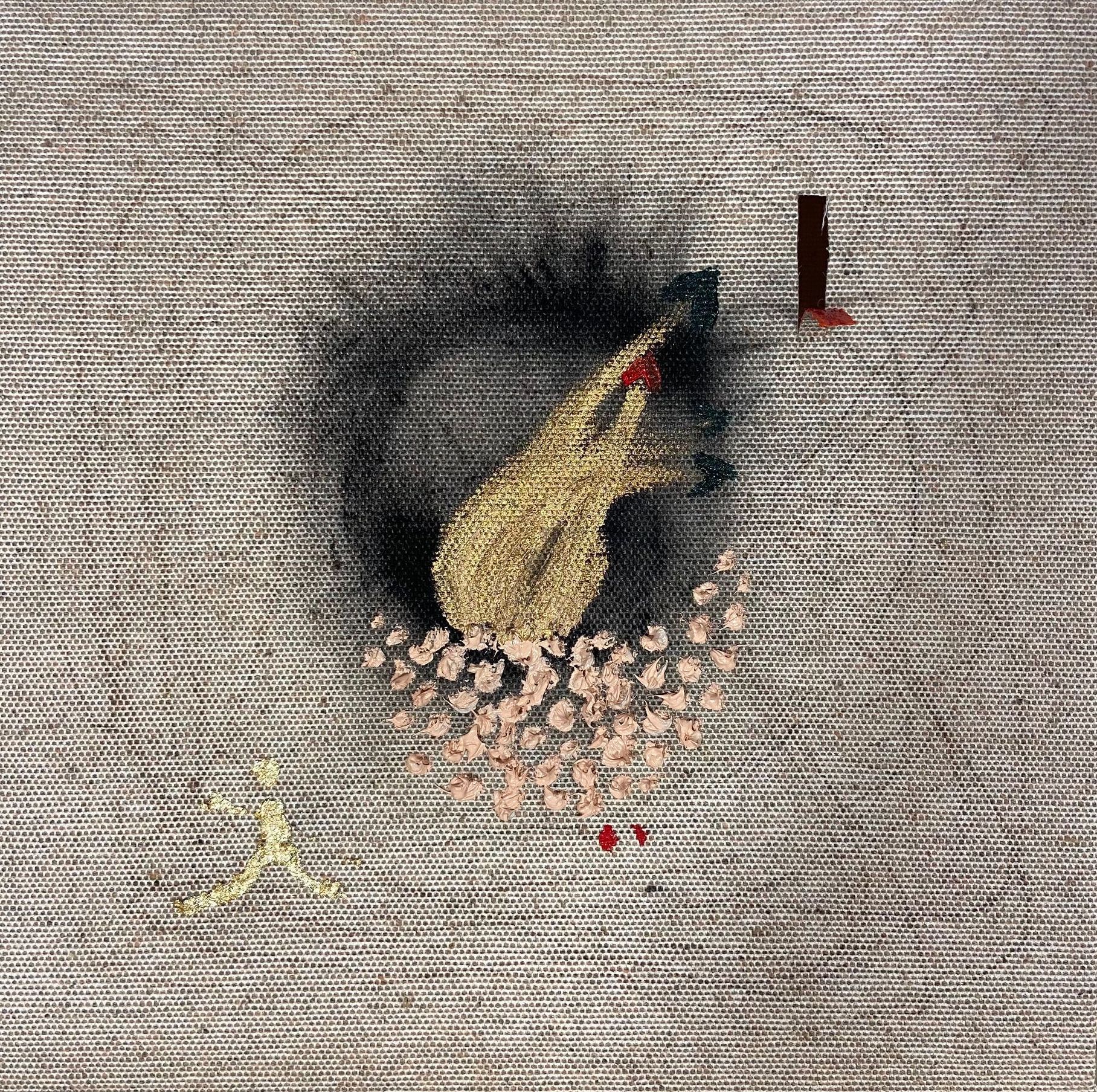 Алина Клаванская (Картина, живопись - 
                  26 x 26 см) I am on fire/маленькая птица откладывает маленькие яйца