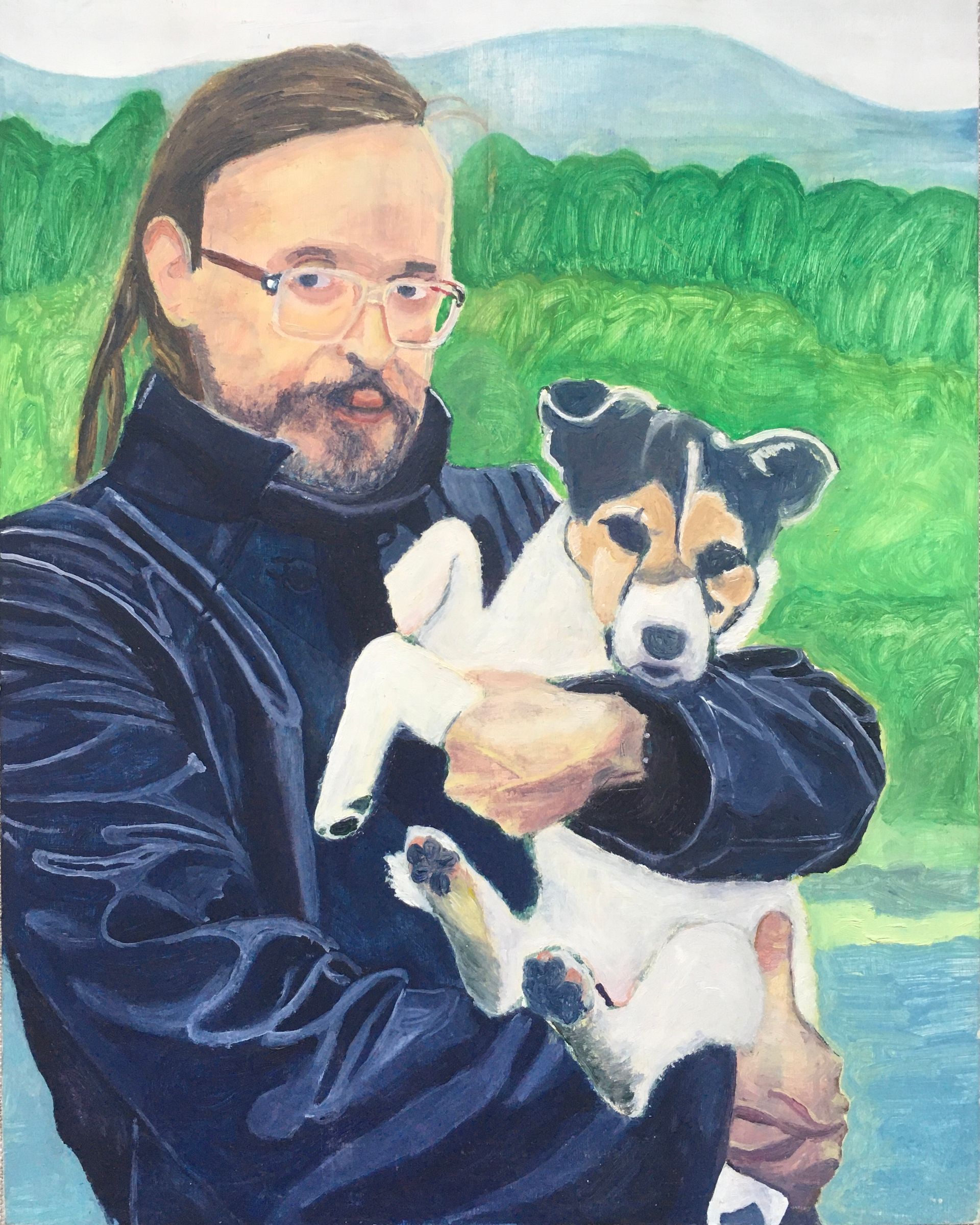 Антон Яковлев (Картина, живопись - 
                  20 x 25 см) Егор и собака