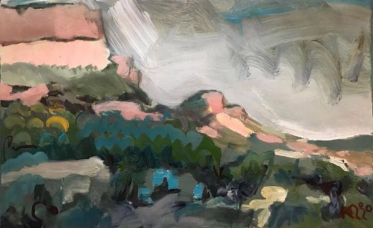 Алексей Костяков (Картина, живопись - 
                  80 x 40 см) Розовые горы