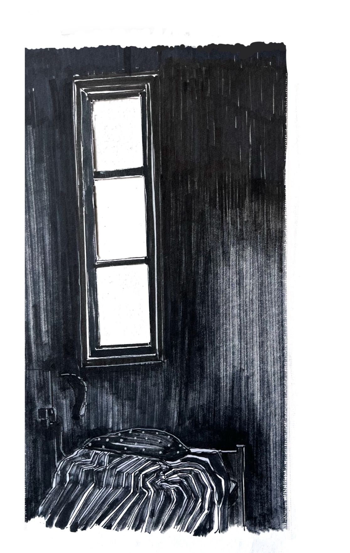 Екатерина Гаврилова (Авторская графика - 
                  30 x 40 см) Тревожный сон