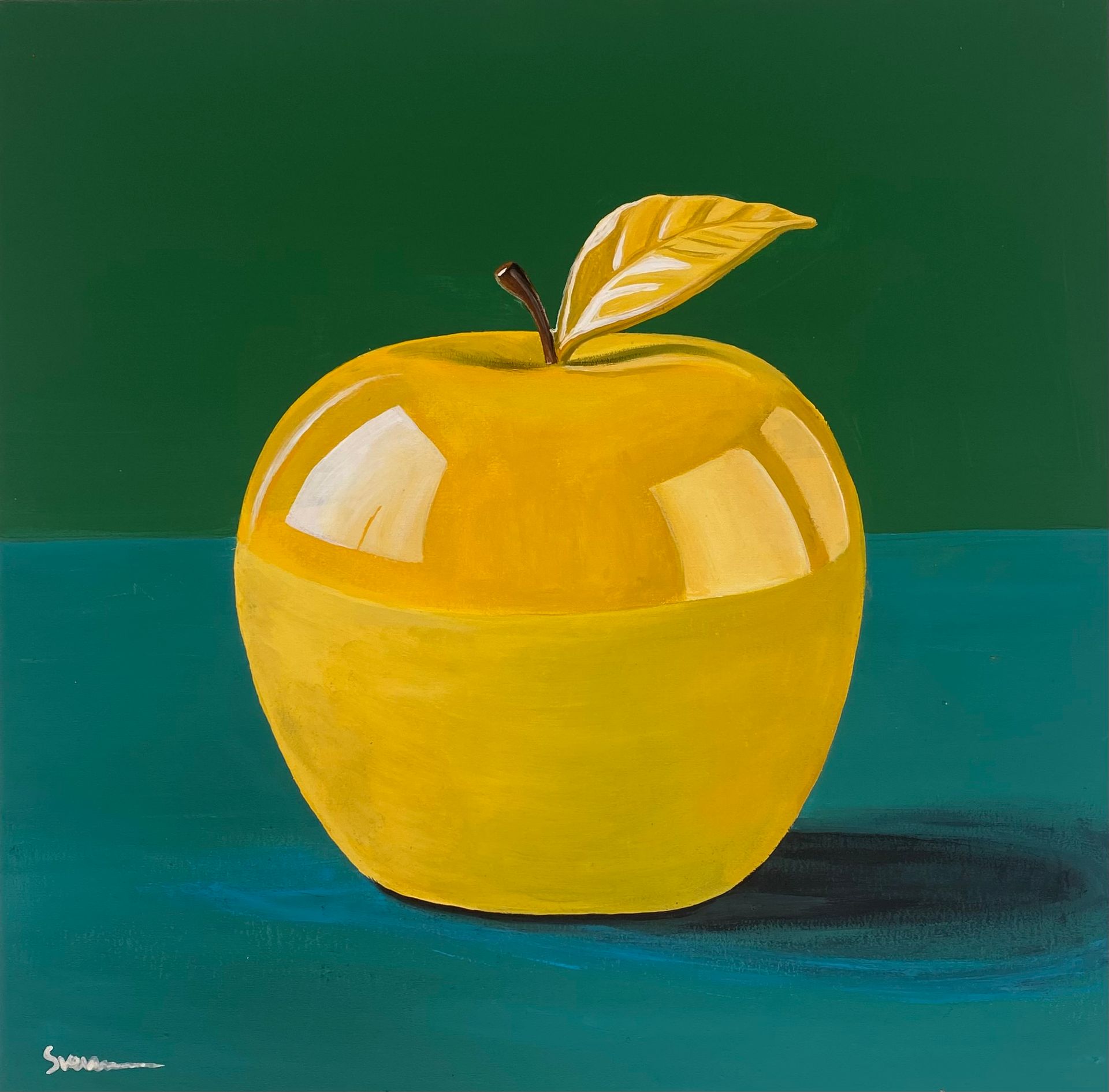 Светлана Евсеева (Картина, живопись - 
                  40 x 40 см) Желтое яблоко