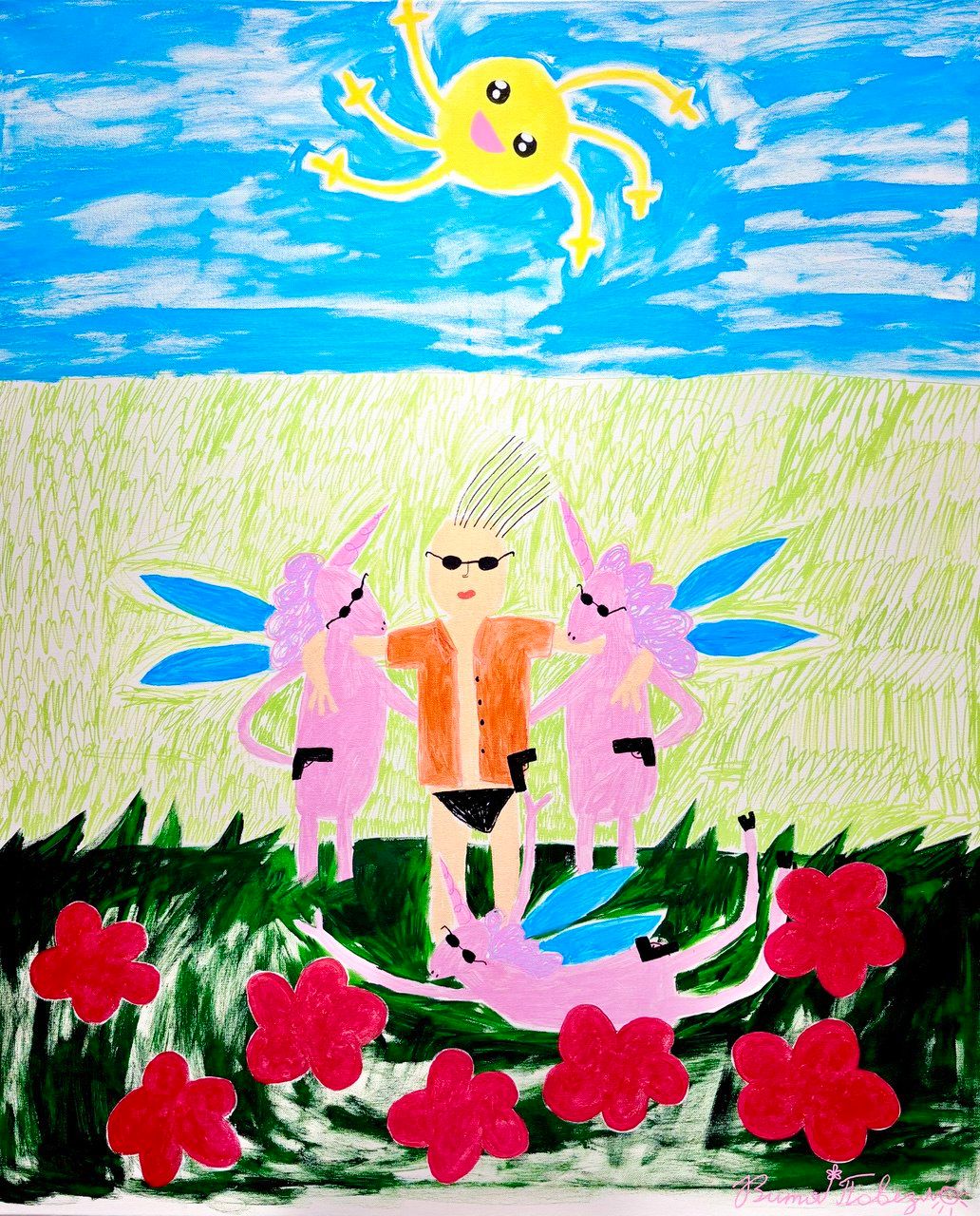 Витя Повезло (Картина, живопись - 
                  100 x 120 см) Как я провел это лето