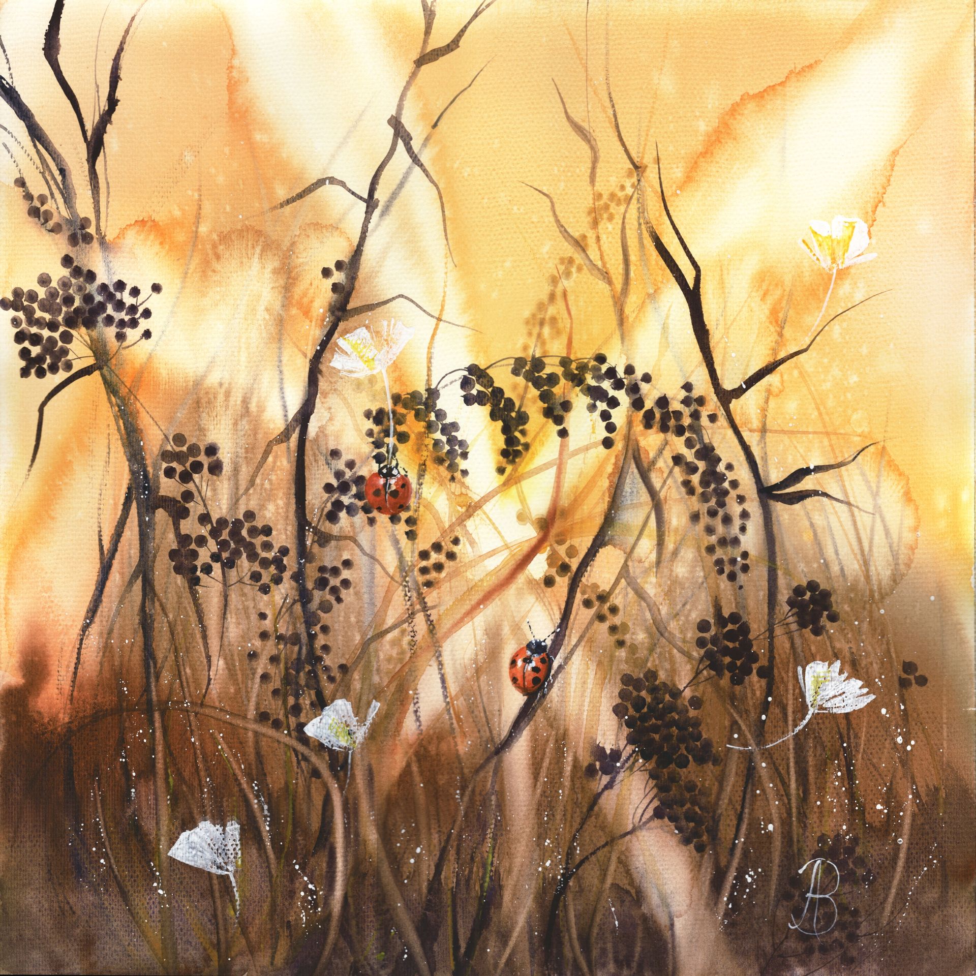 Алла Валежина (Авторская графика - 
                  46 x 46 см) Мы тут живем