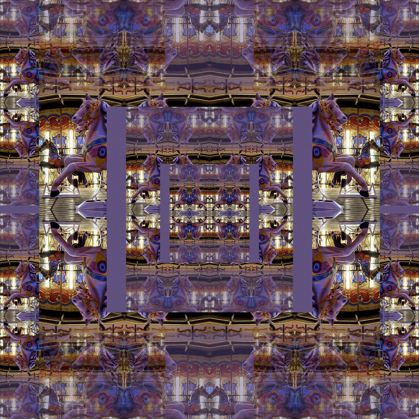 Лариса Корж (Графика цифровая (принты) - 
                  35 x 35 см) Манит, манит, манит карусель