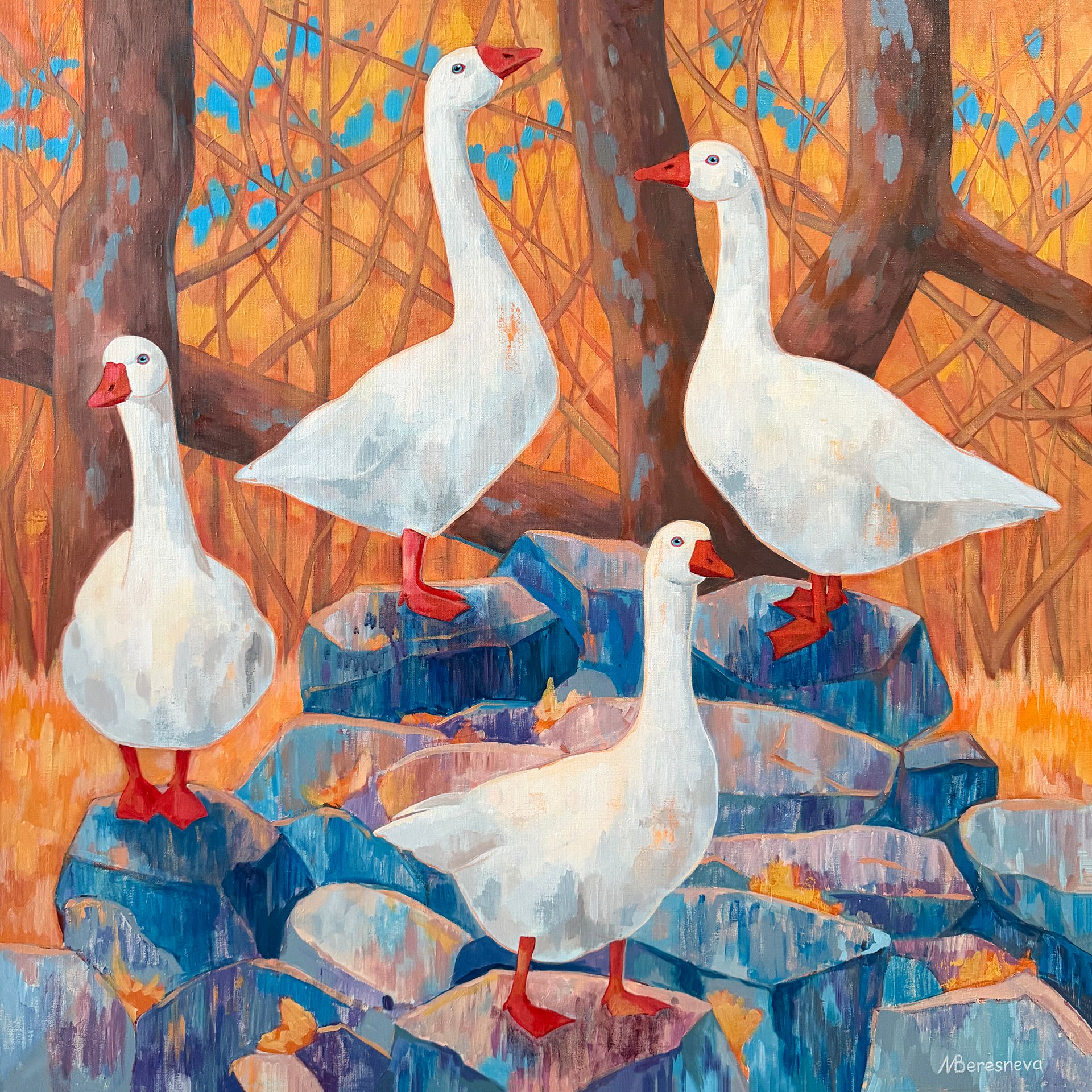 Марина Береснева (Картина, живопись - 
                  120 x 120 см) Вершина эволюции