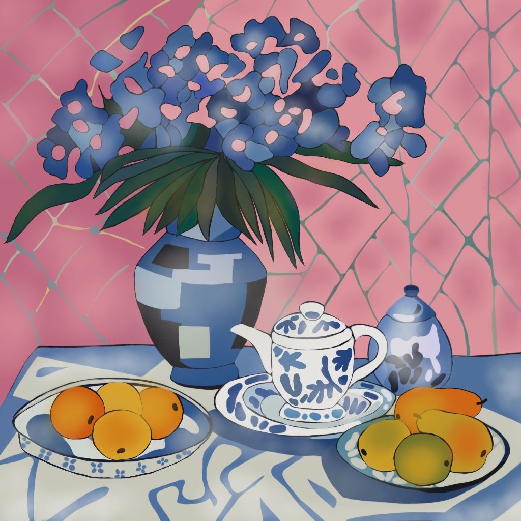 Нина Цориева (Картина, живопись - 
                  70 x 70 см) Натюрморт