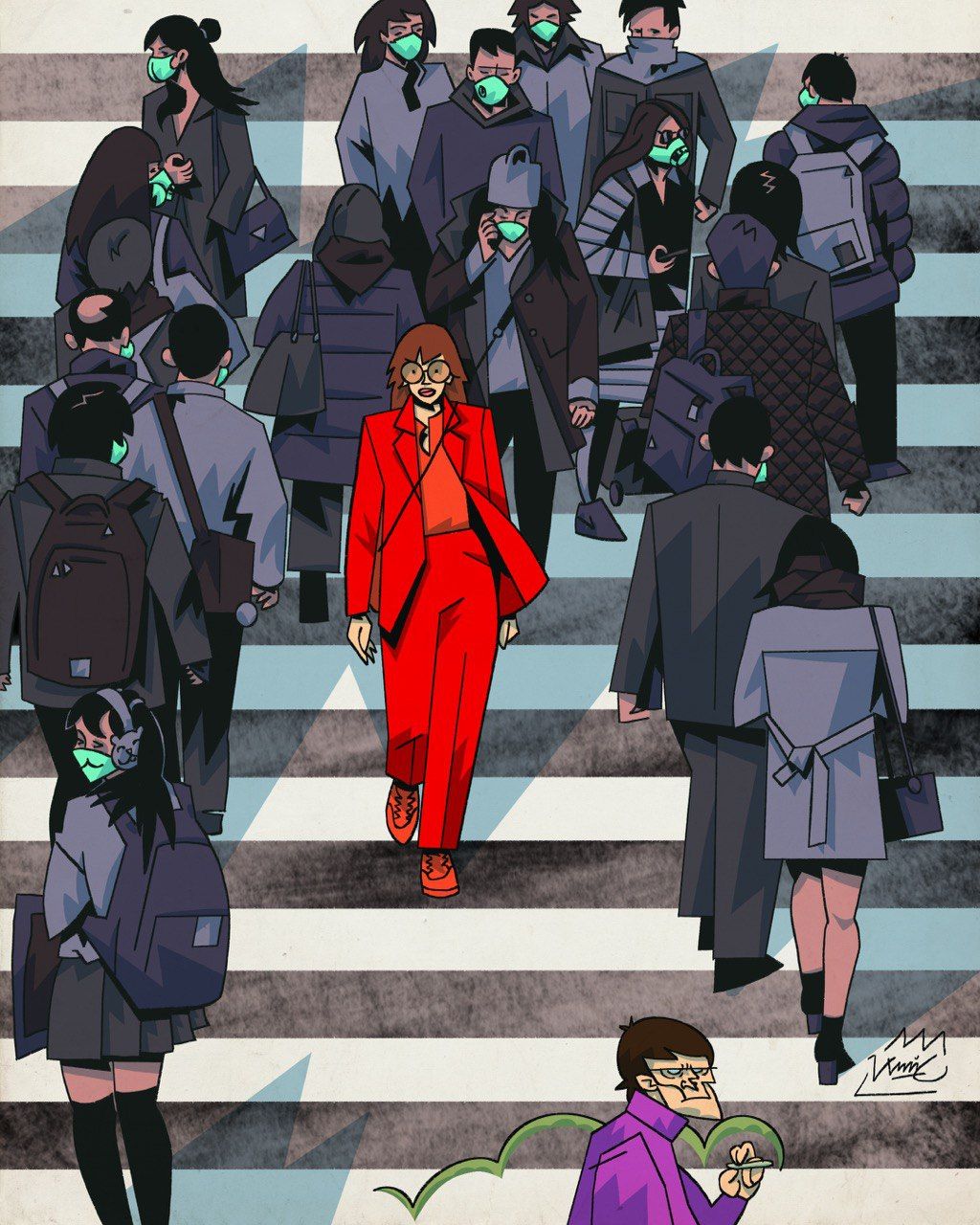 Илья Кейс (Графика цифровая (принты) - 
                  50 x 70 см) Социальная дистанция