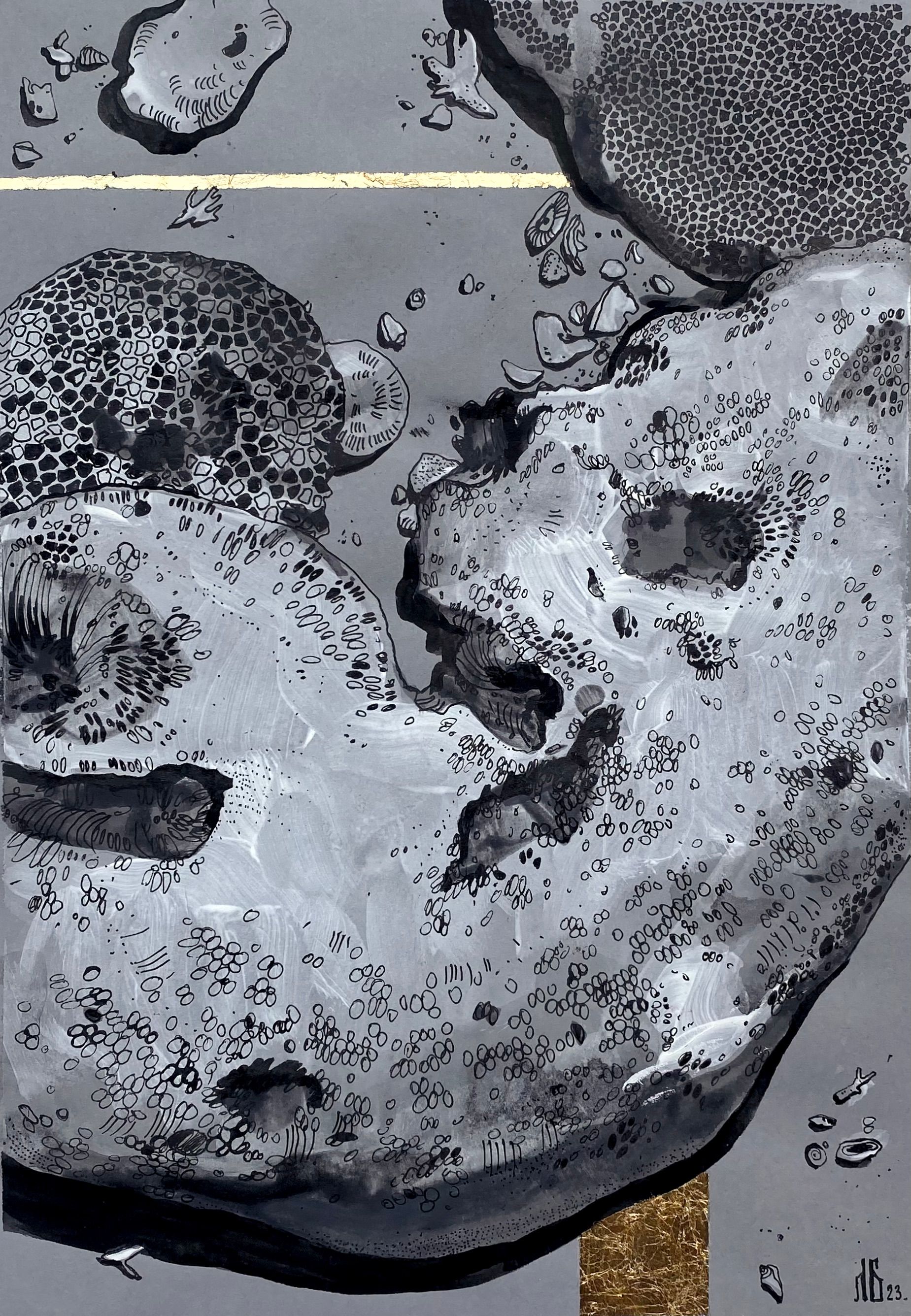 Лиза Бородинова (Авторская графика - 
                  21 x 30 см) Кораллы и линии