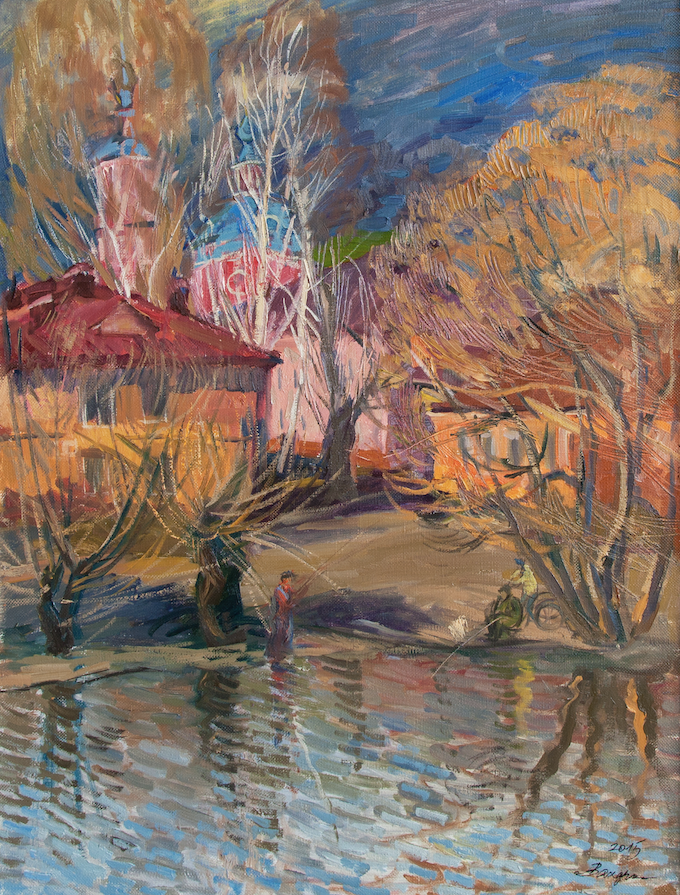 Анна Захаркина (Картина, живопись - 
                  60 x 80 см) Весна на реке Трубеж